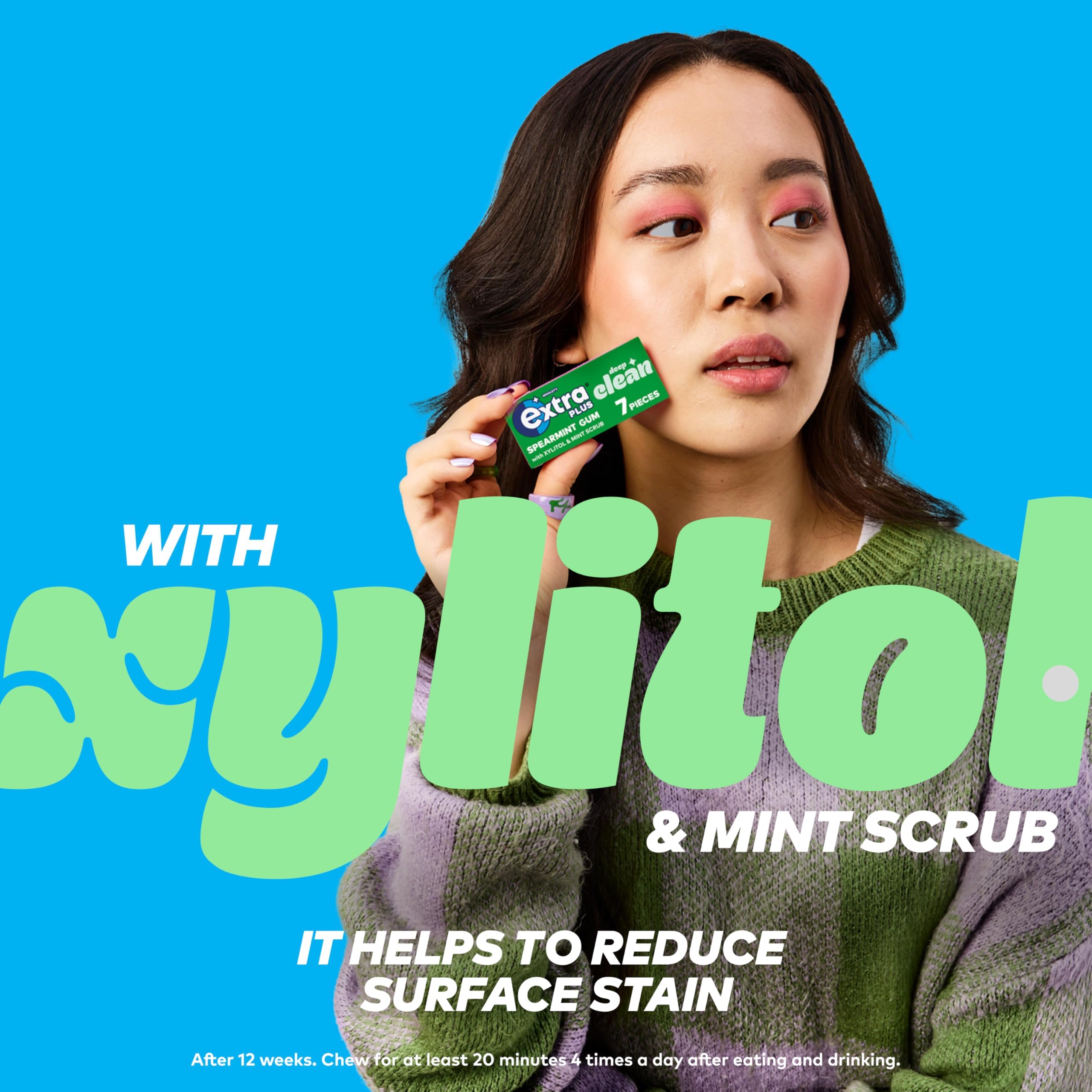 Extra Deep Clean Mint Scrub Sugar Free Chewing Gum | Bulk Case 16 Packs (112 Pieces Total) 3