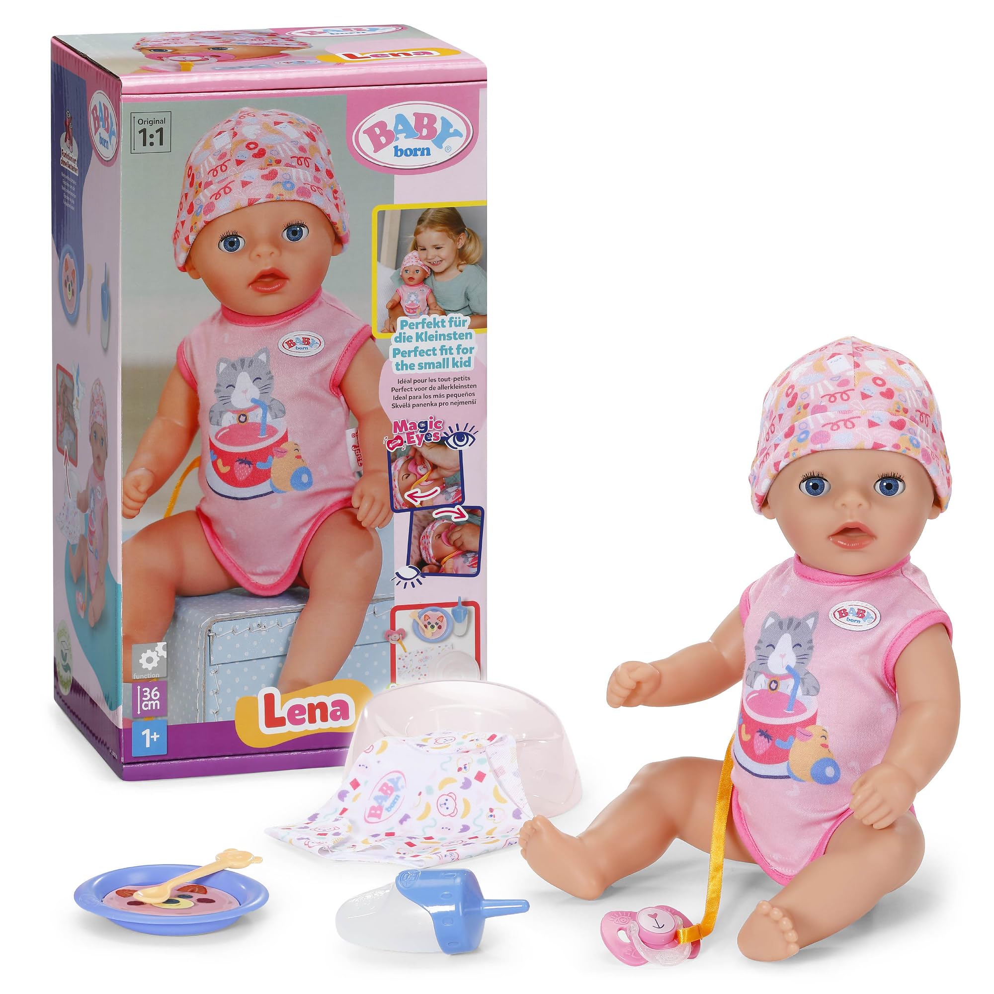 BABY born Lena Doll - 36 cm with 7 Mechanical Functions | Ages 1+