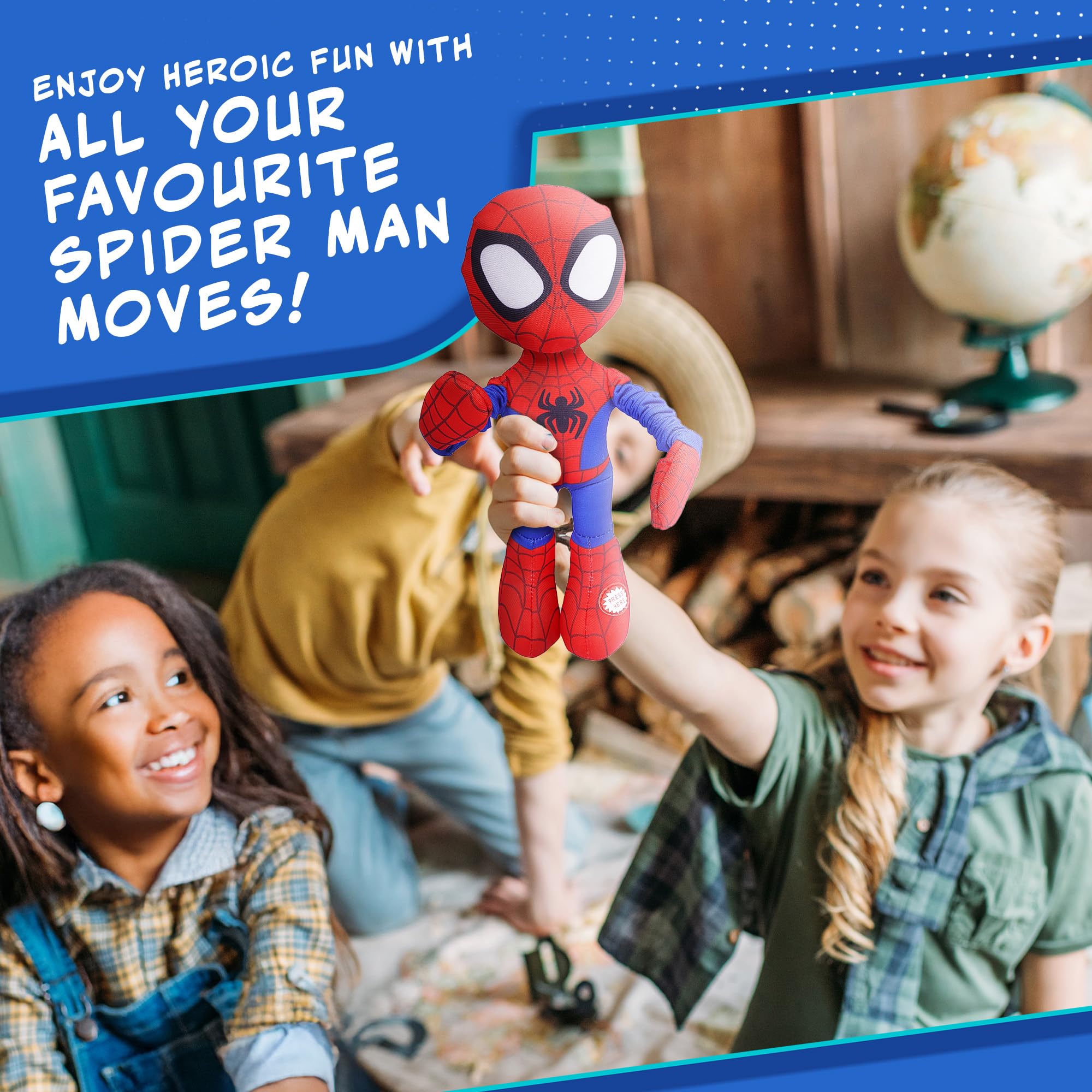 Marvel Spidey and His Amazing Friends Slingshot Plush Spider-Man Toy - Stretchable Arms for Web-Slinging Fun 4