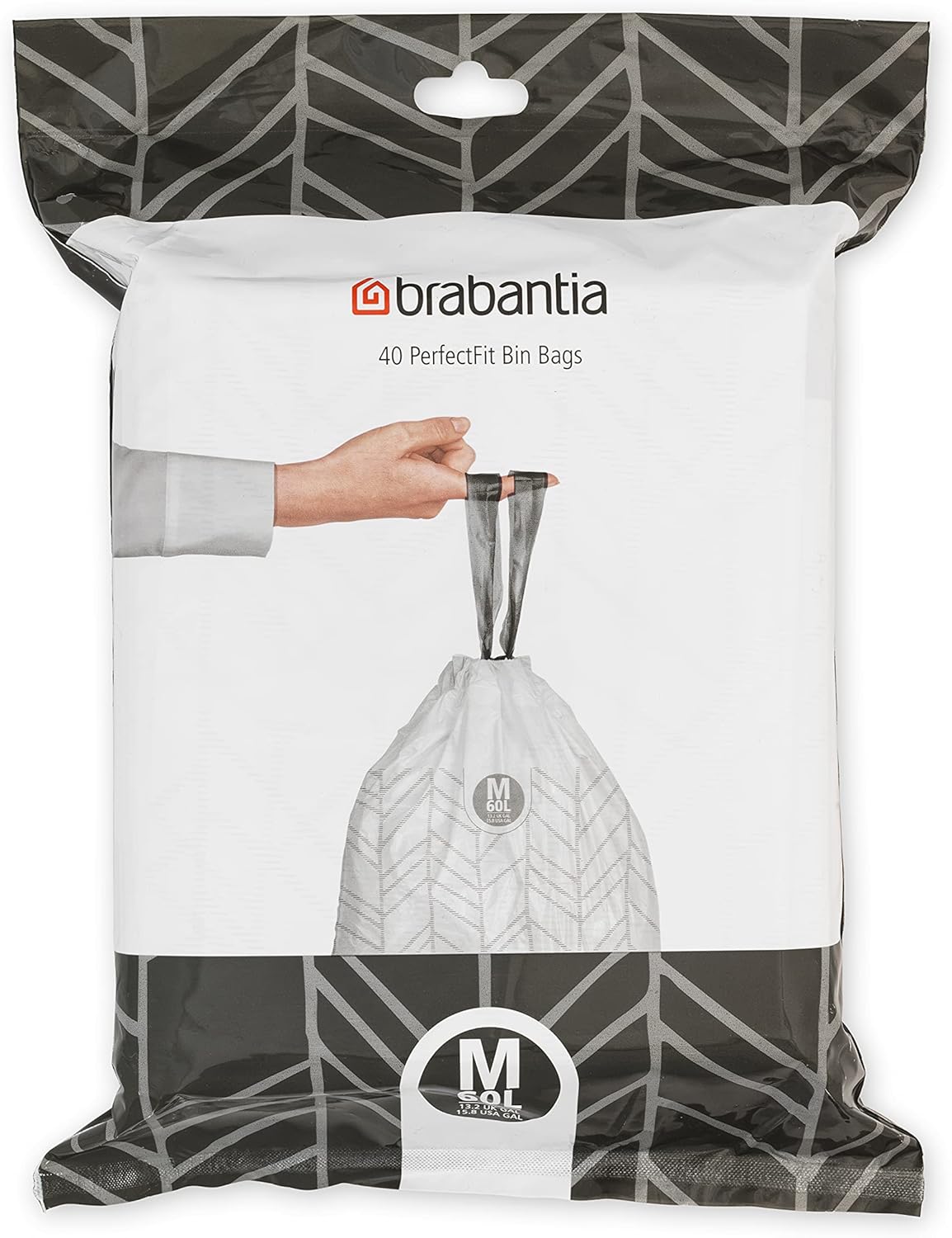 Brabantia - PerfectFit Bin Liners (Size M/60 Litre) Thick Plastic Trash Bag