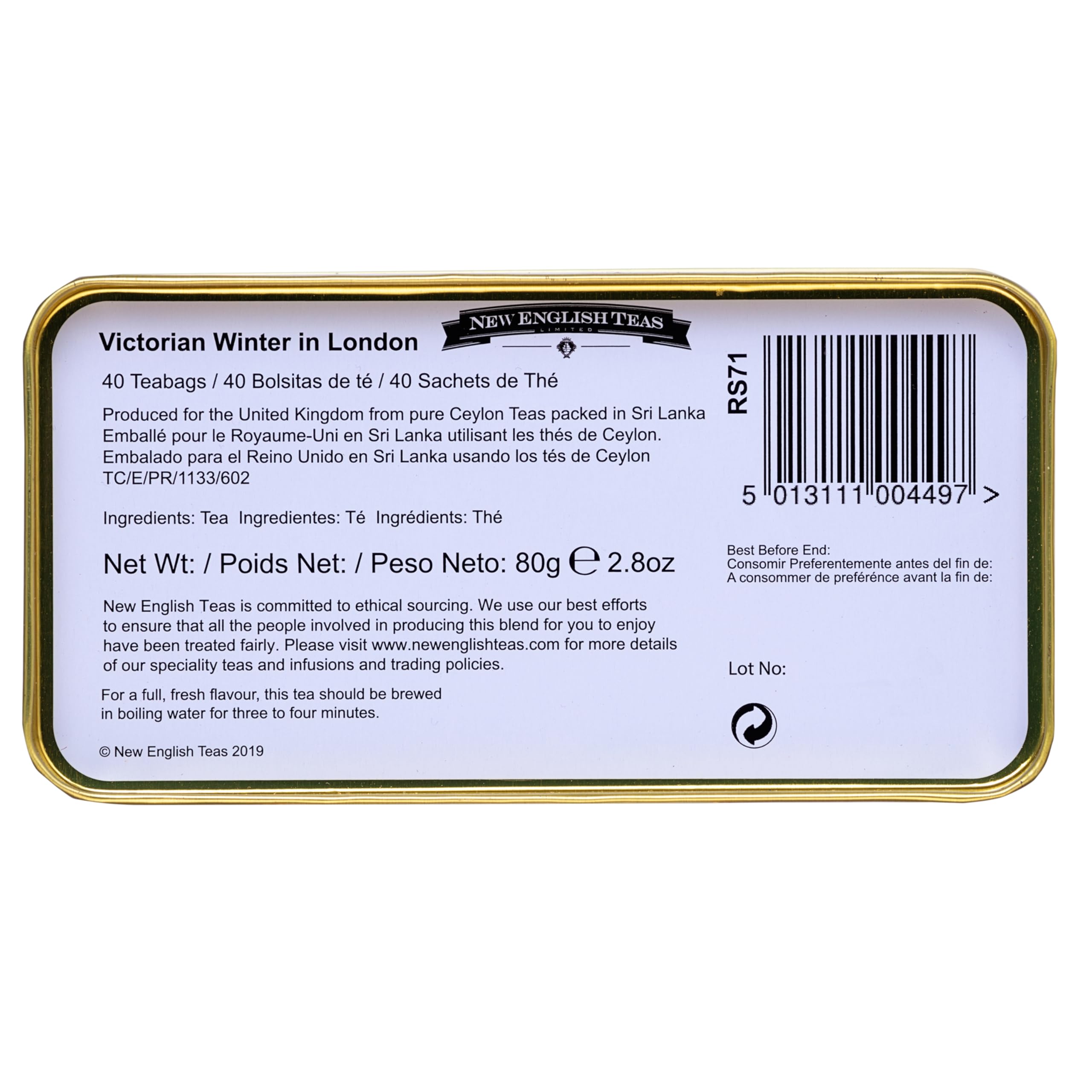 New English Teas Victorian Skaters Weihnachtsteedose – Nachmittagsteemischung, 80 g (40 Teebeutel) 3