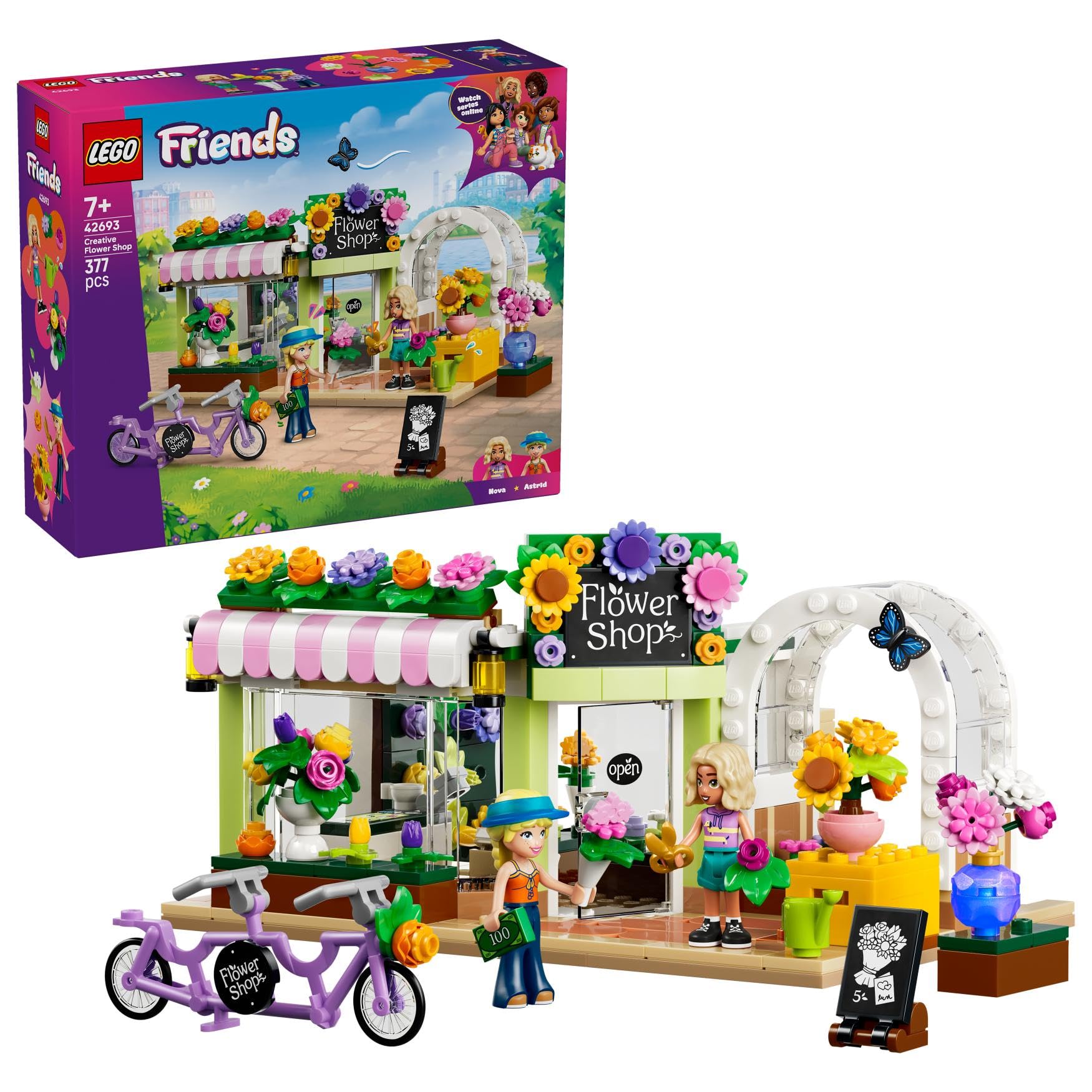 LEGO Friends Creative Flower Shop Toy Set 42693 for Ages 7+ | Includes 2 Mini Dolls 1
