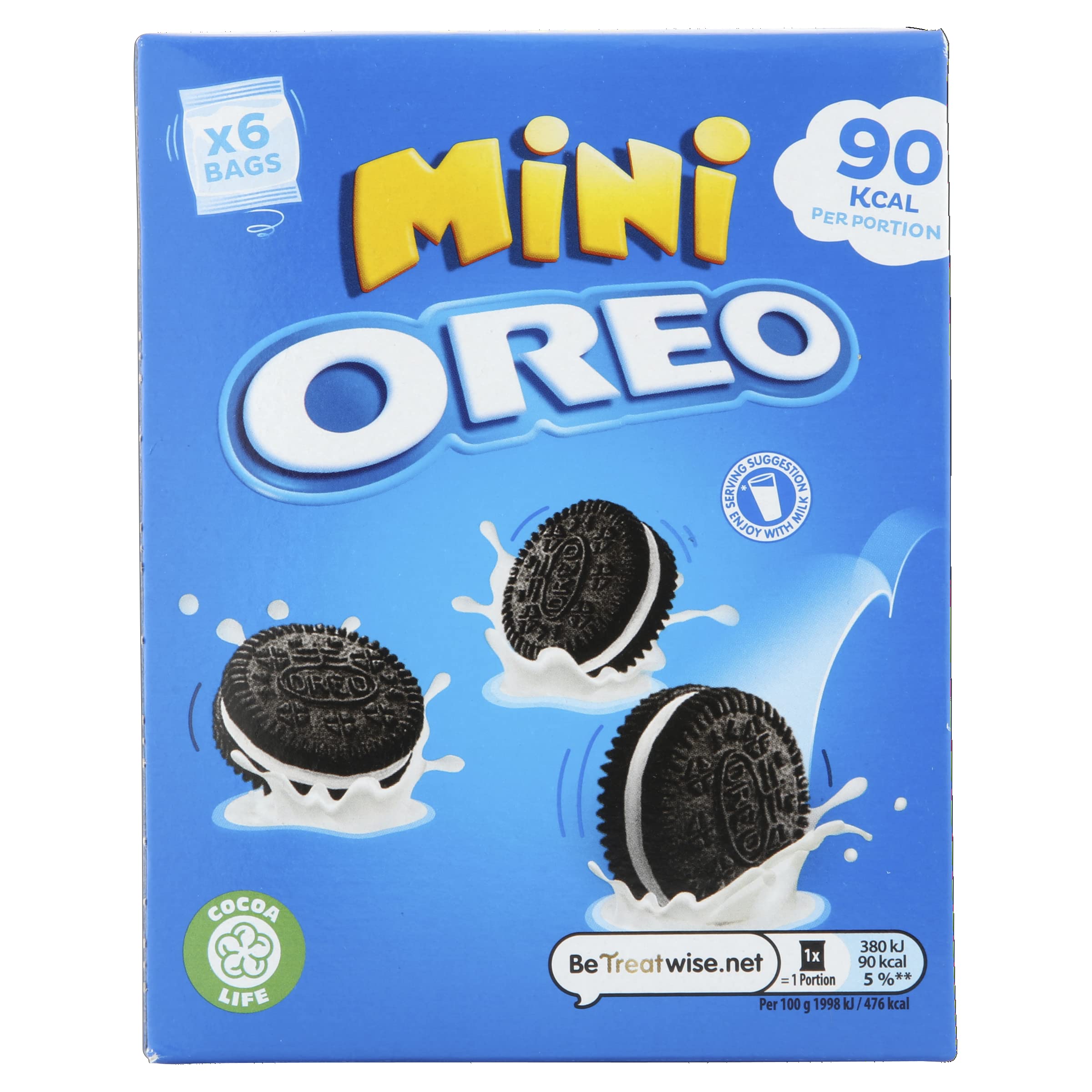 Oreo Chocolate Sandwich Biscuit Mini Bags, Classic Cream-Filled Snacks, Pack of 6 4