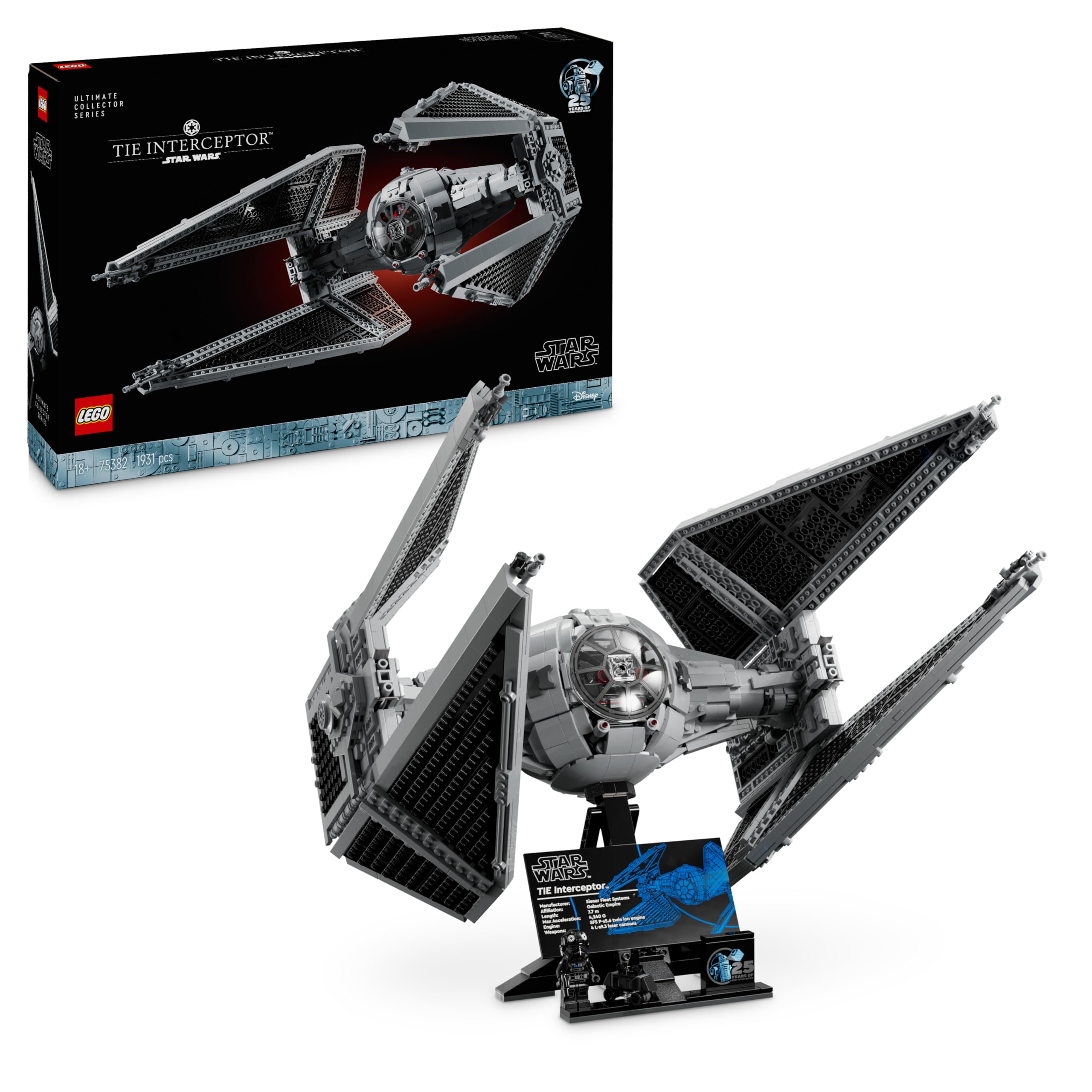 LEGO Star Wars TIE Interceptor UCS Vehicle Building Set 75382 | Ages 18+