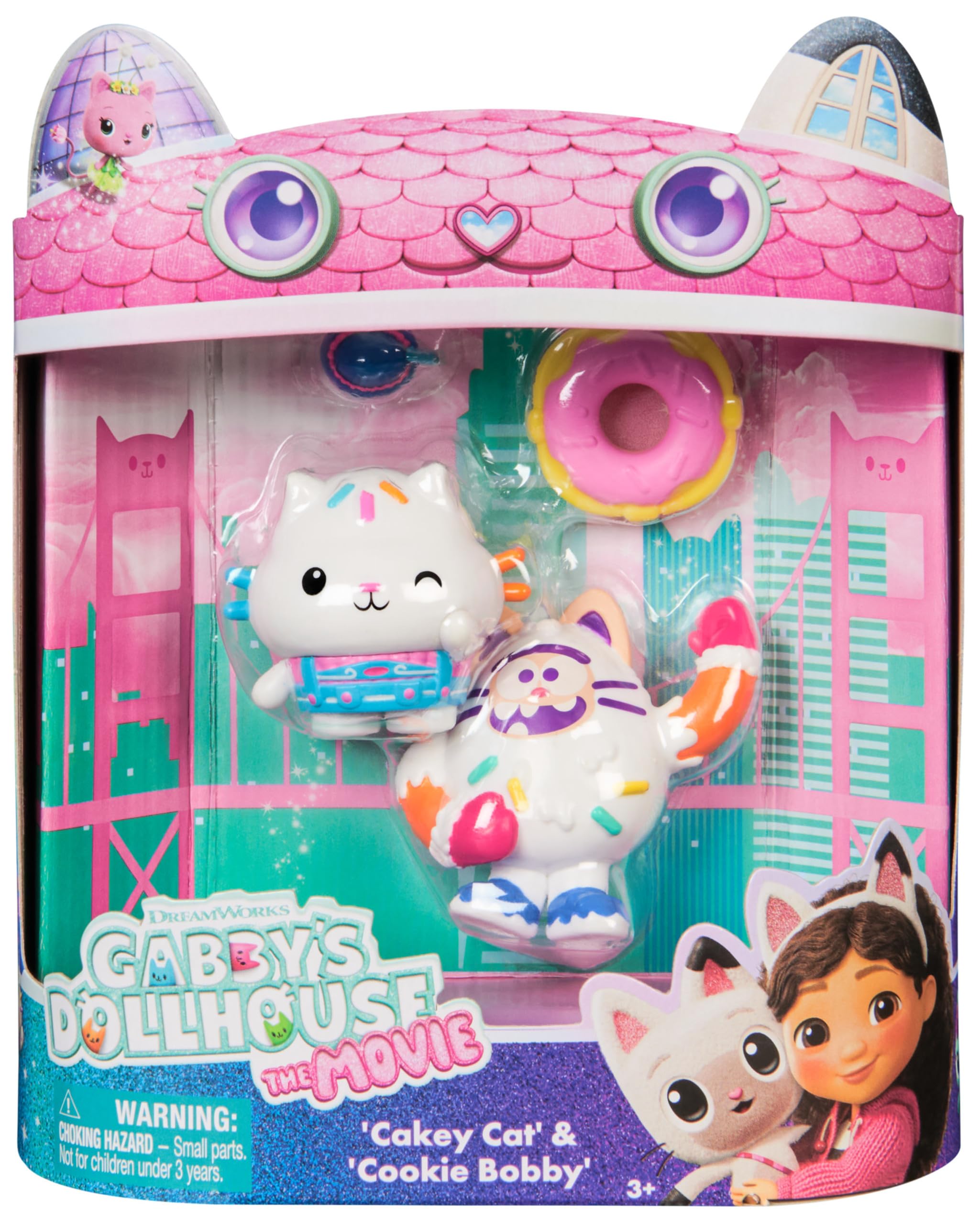 Gabby's Dollhouse Cakey Cat and Cookie Bobby Toy Figures with Accessories 4