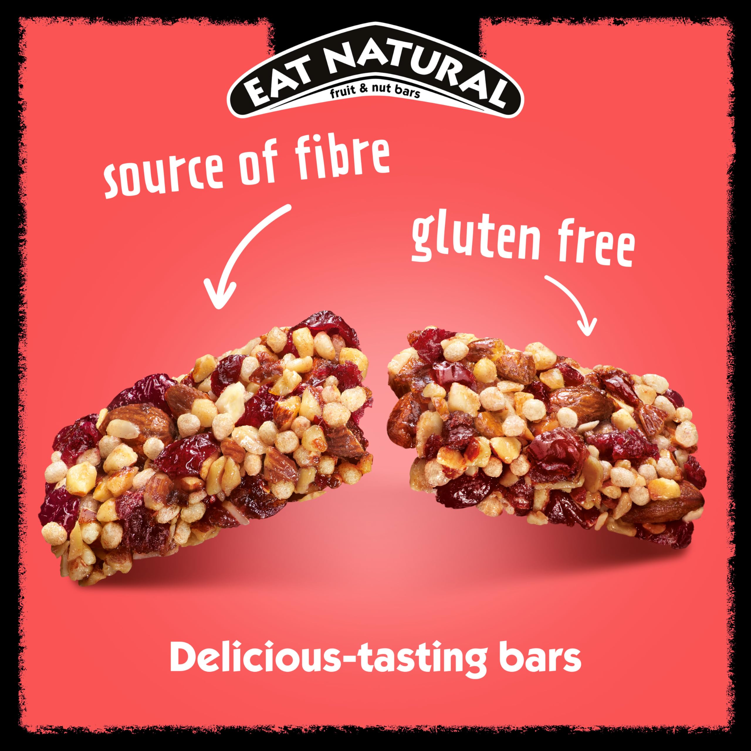 Eat Natural Fruit & Nut Bars Almond & Cranberry with Pomegranate & Honey - Pack of 12 3