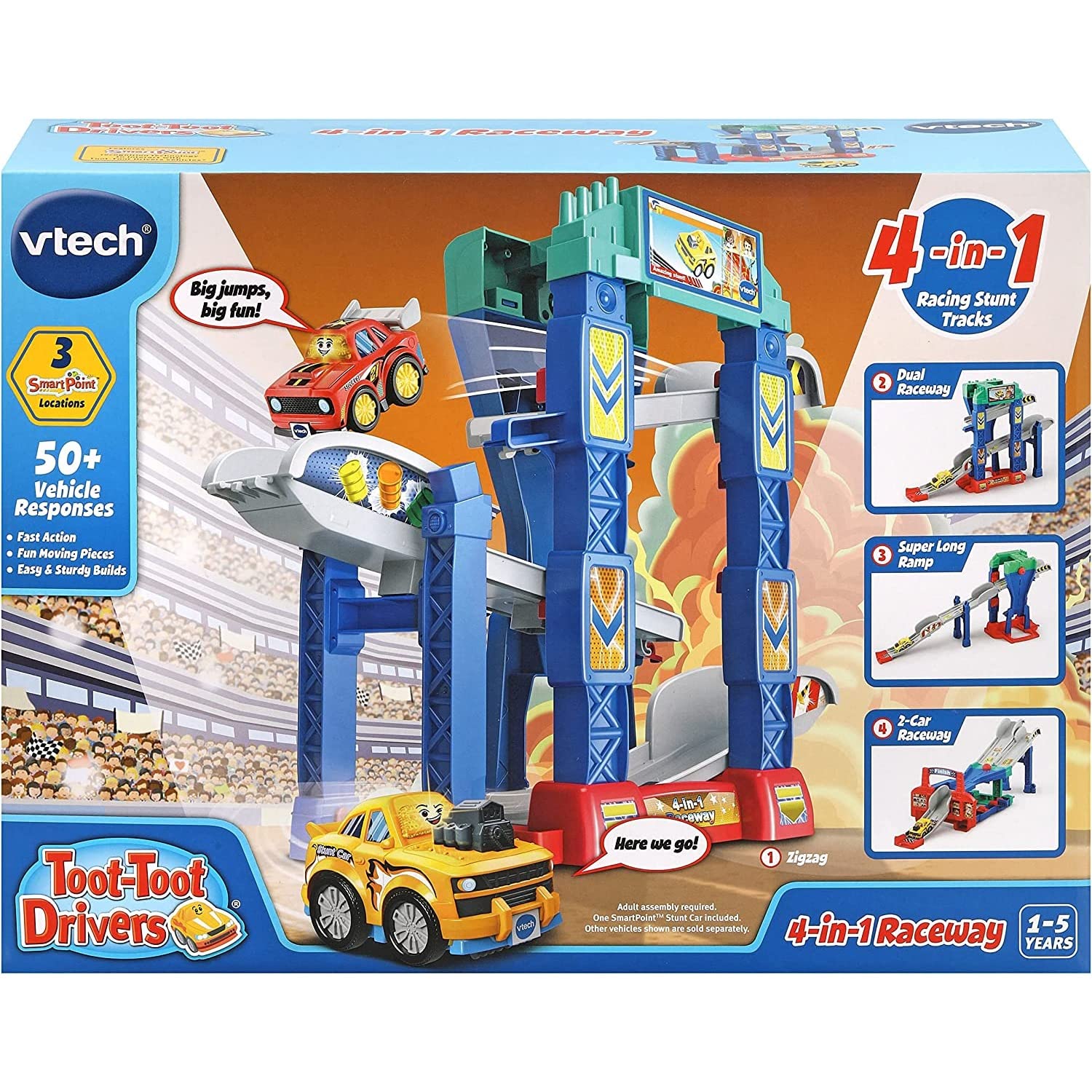 VTech Toot-Toot Drivers 3-in-1 Raceway - Interactive Stunt Track for Toddlers 12M+ 9