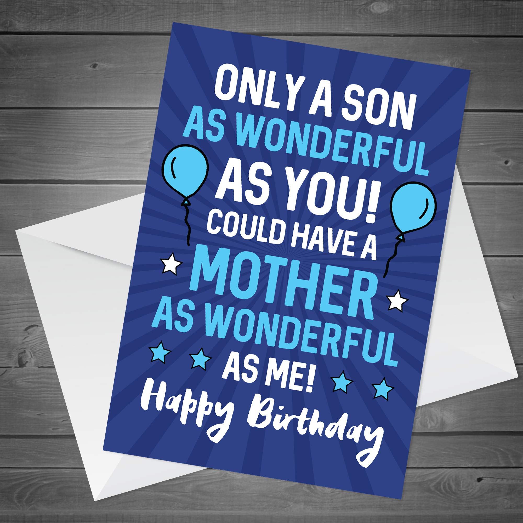 RED OCEAN Funny Humour Birthday Card For Son From Mum | A6 Size | 300gsm Card