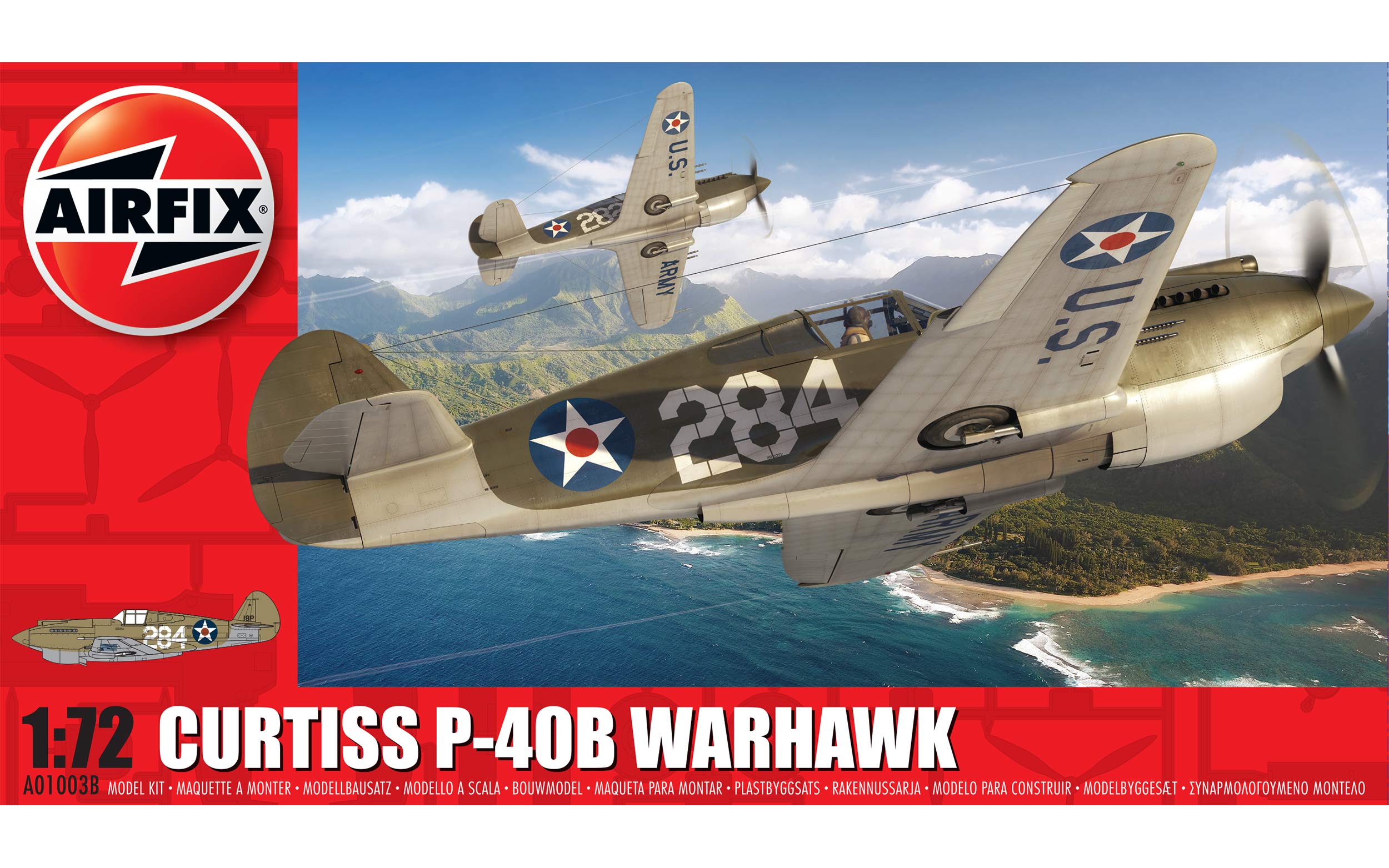 Airfix A01003B Curtiss P-40B Warhawk Aircraft Model Kit (47 Pieces)