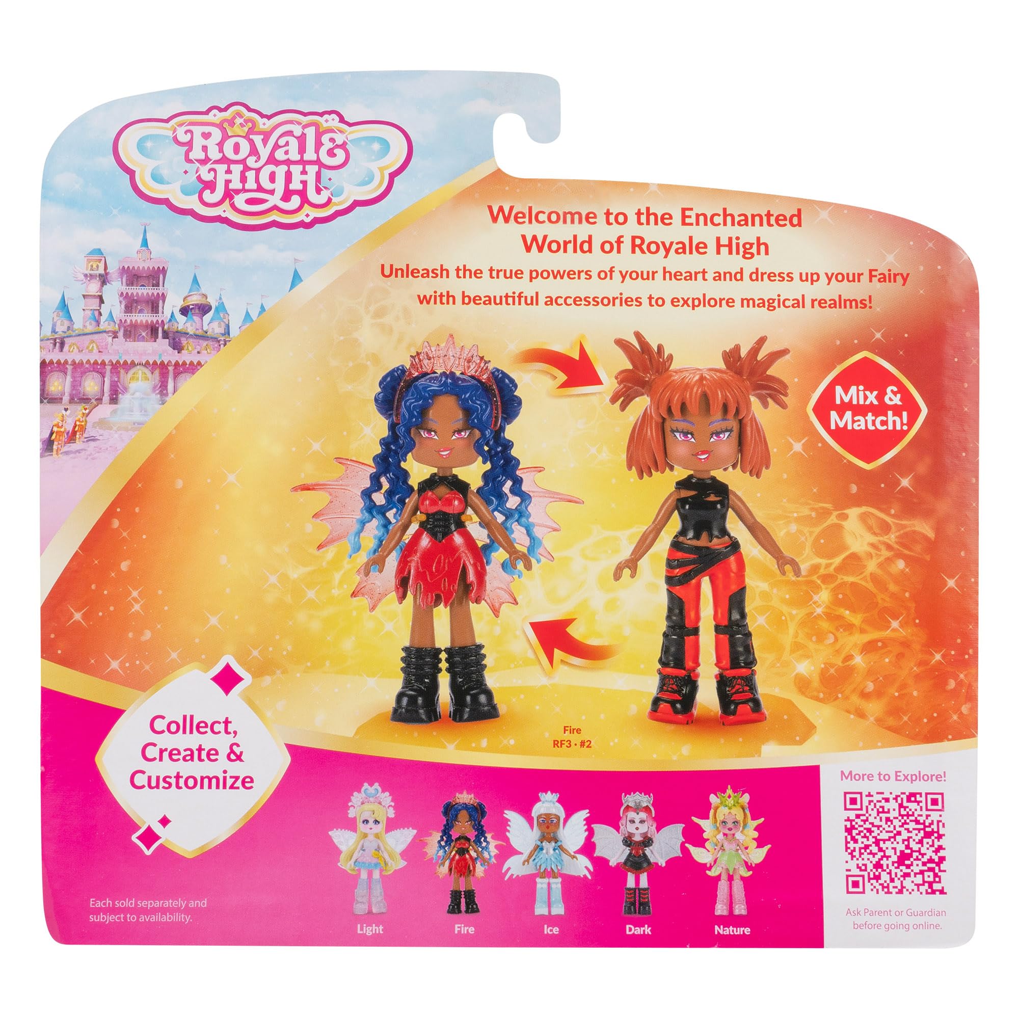 Royale High Fire Fairy 3-Inch Fashion Doll with 9 Accessories and Virtual Code - Series 1 8