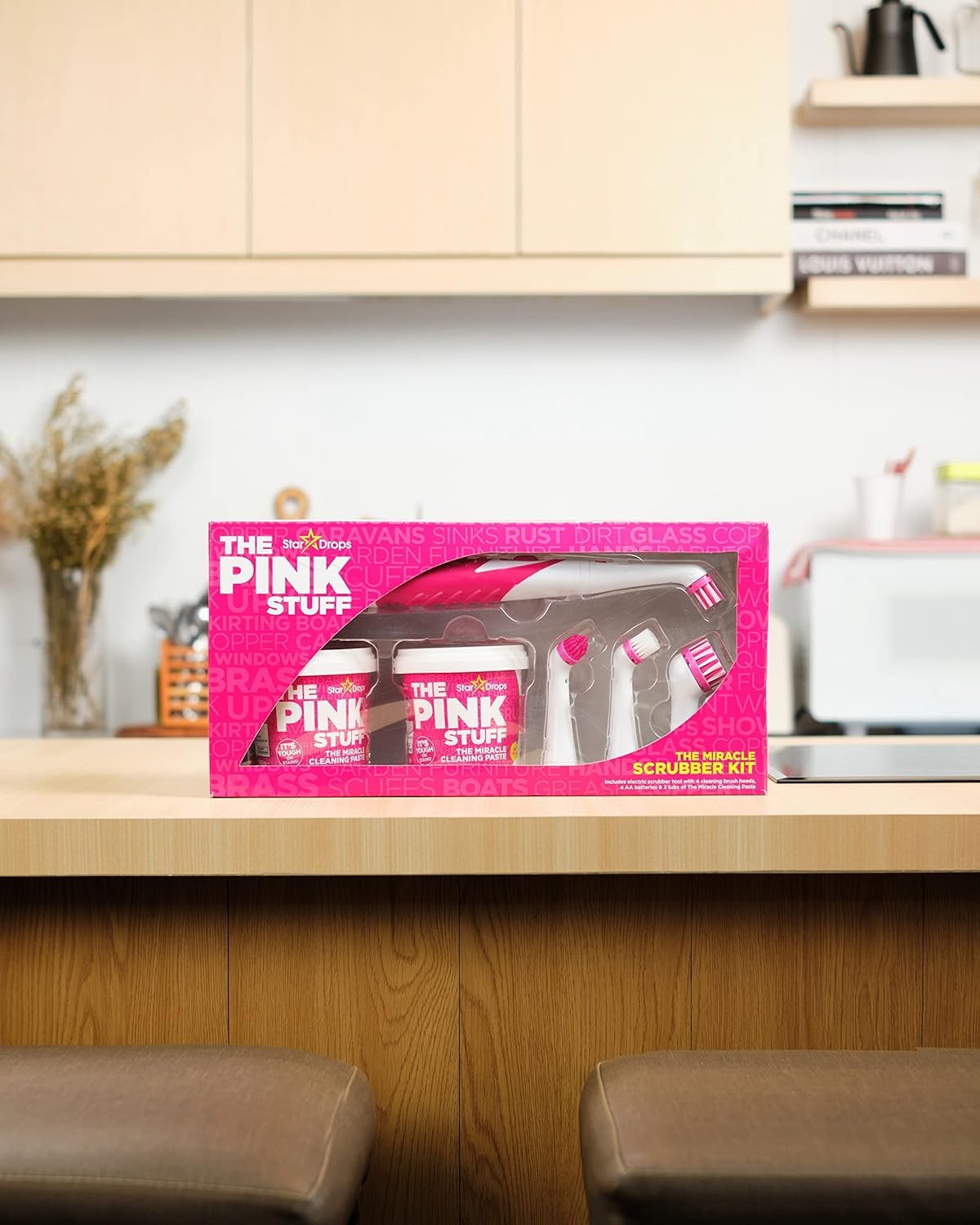 Stardrops – The Pink Stuff Miracle Scrubber Kit mit Elektrowerkzeug und 4 Bürstenköpfen 5