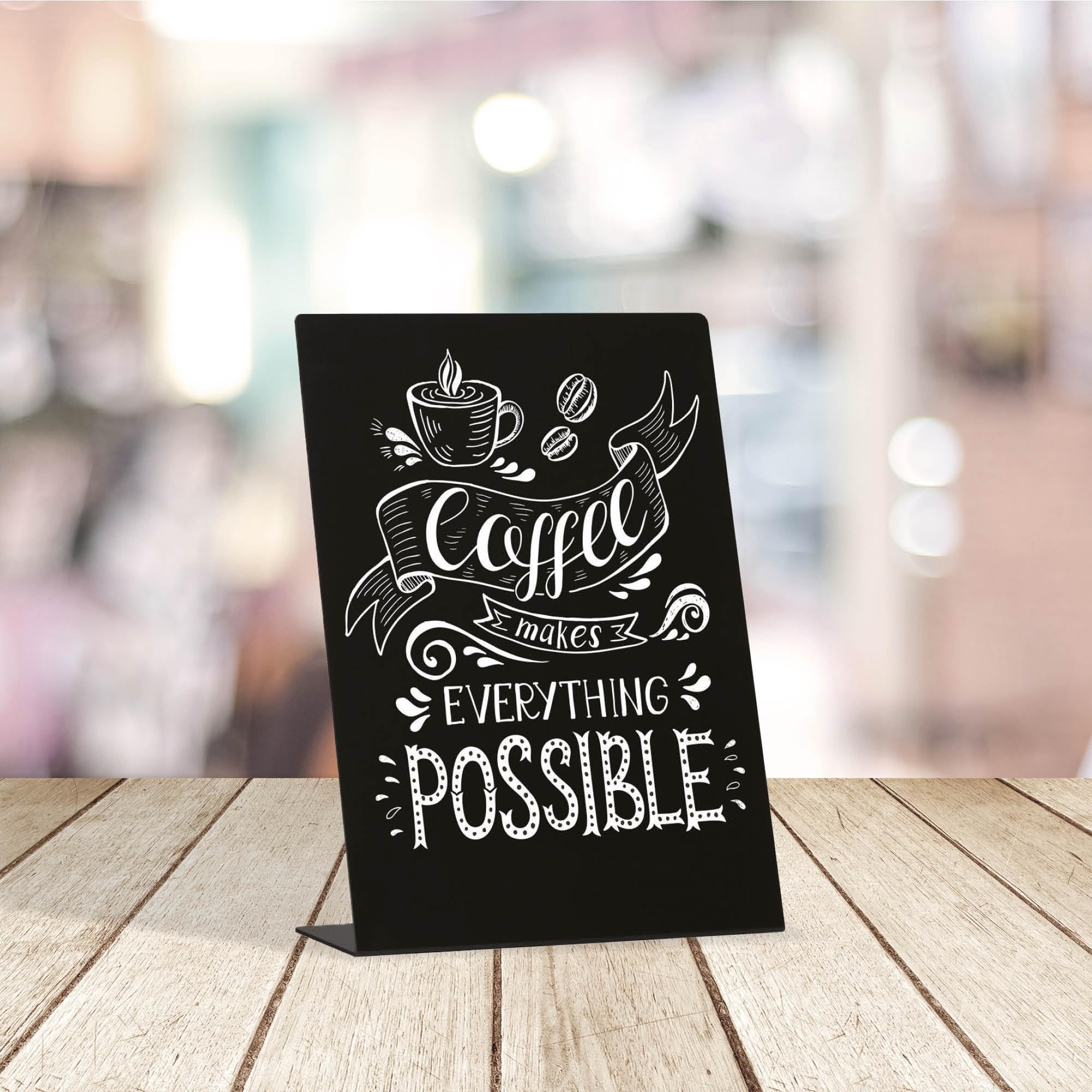 Europel Desktop Chalkboard L-Standard - A4 Size, Polystyrene, Slate Style | Lightweight 5
