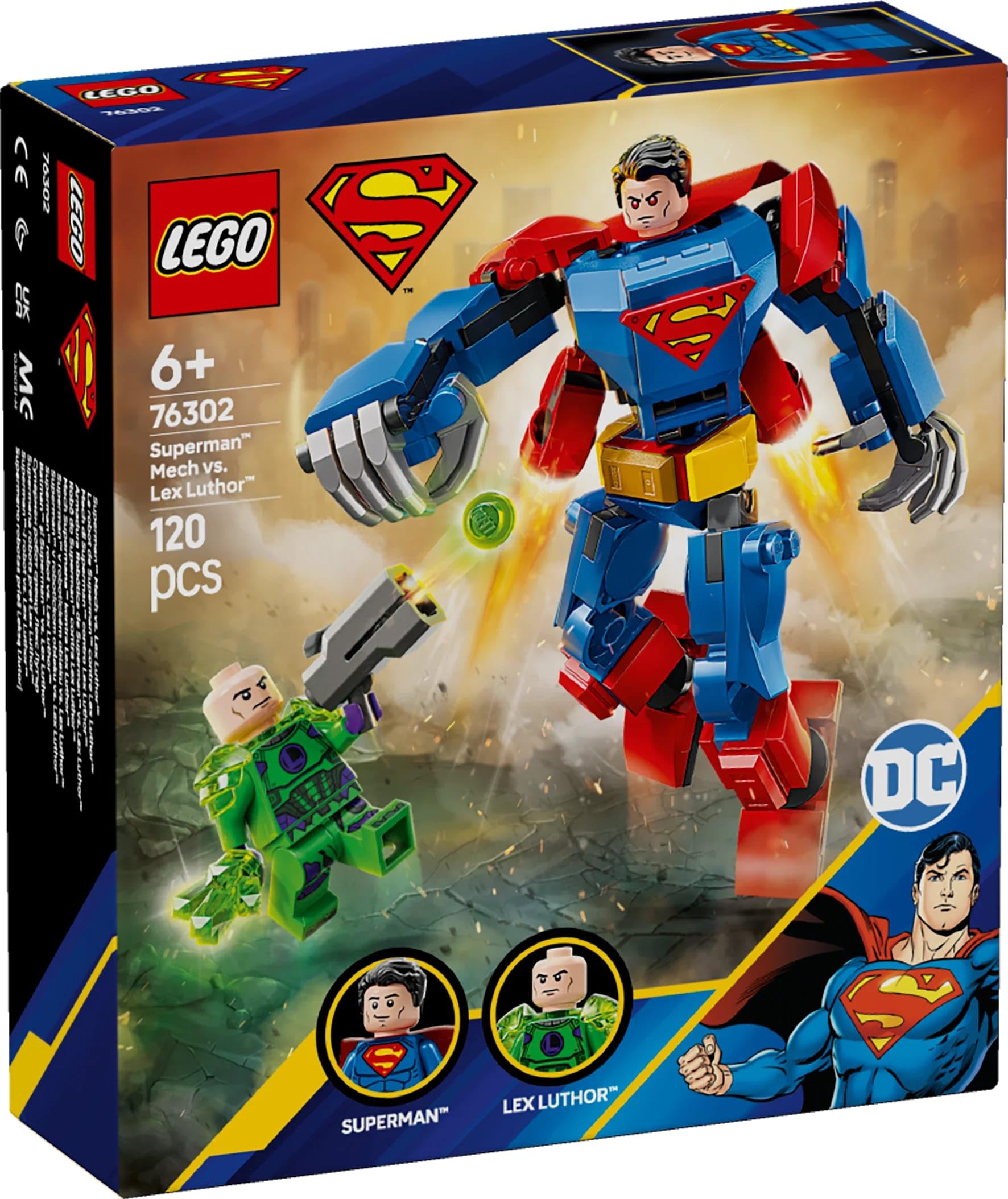 LEGO DC Superman Mech vs. Lex Luthor - Super Heroes Building Playset for Kids 6+ 15