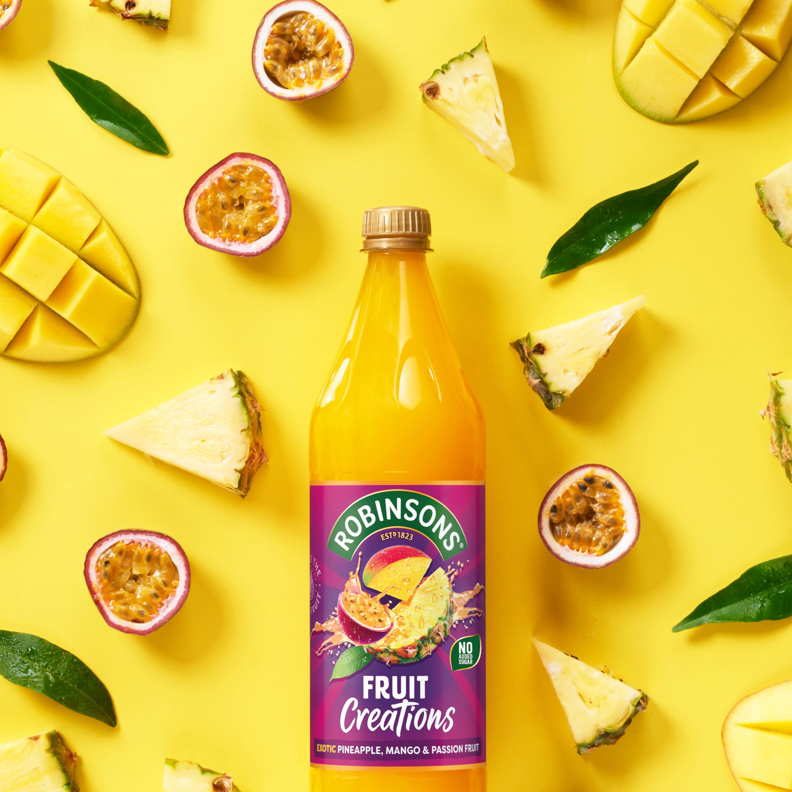 Robinsons Fruit Creations Real Fruit Squash, Low Calorie Exotic Pineapple, Mango & Passion Fruit