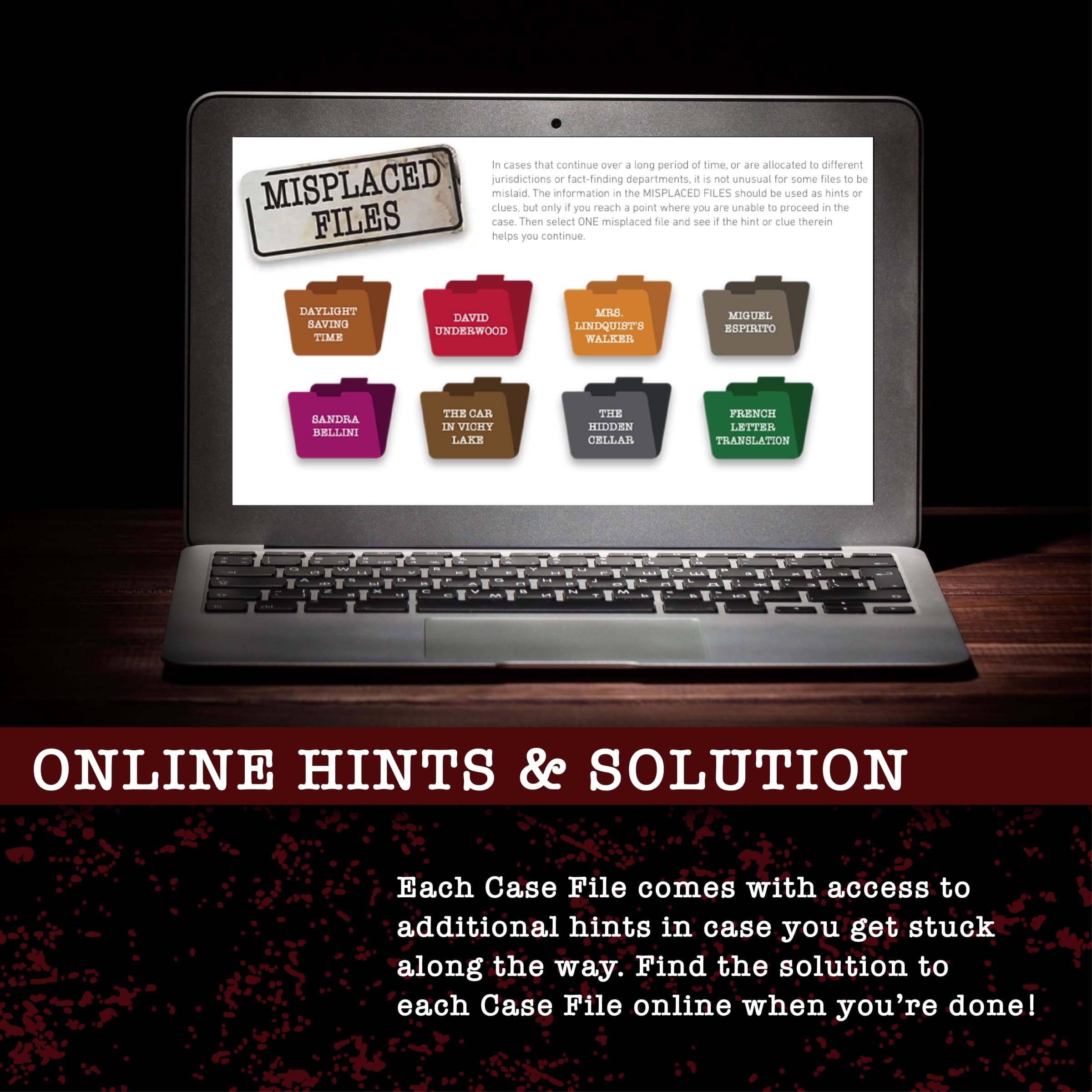 Murder Mystery Party Underwood Cellars Case Files Board Game