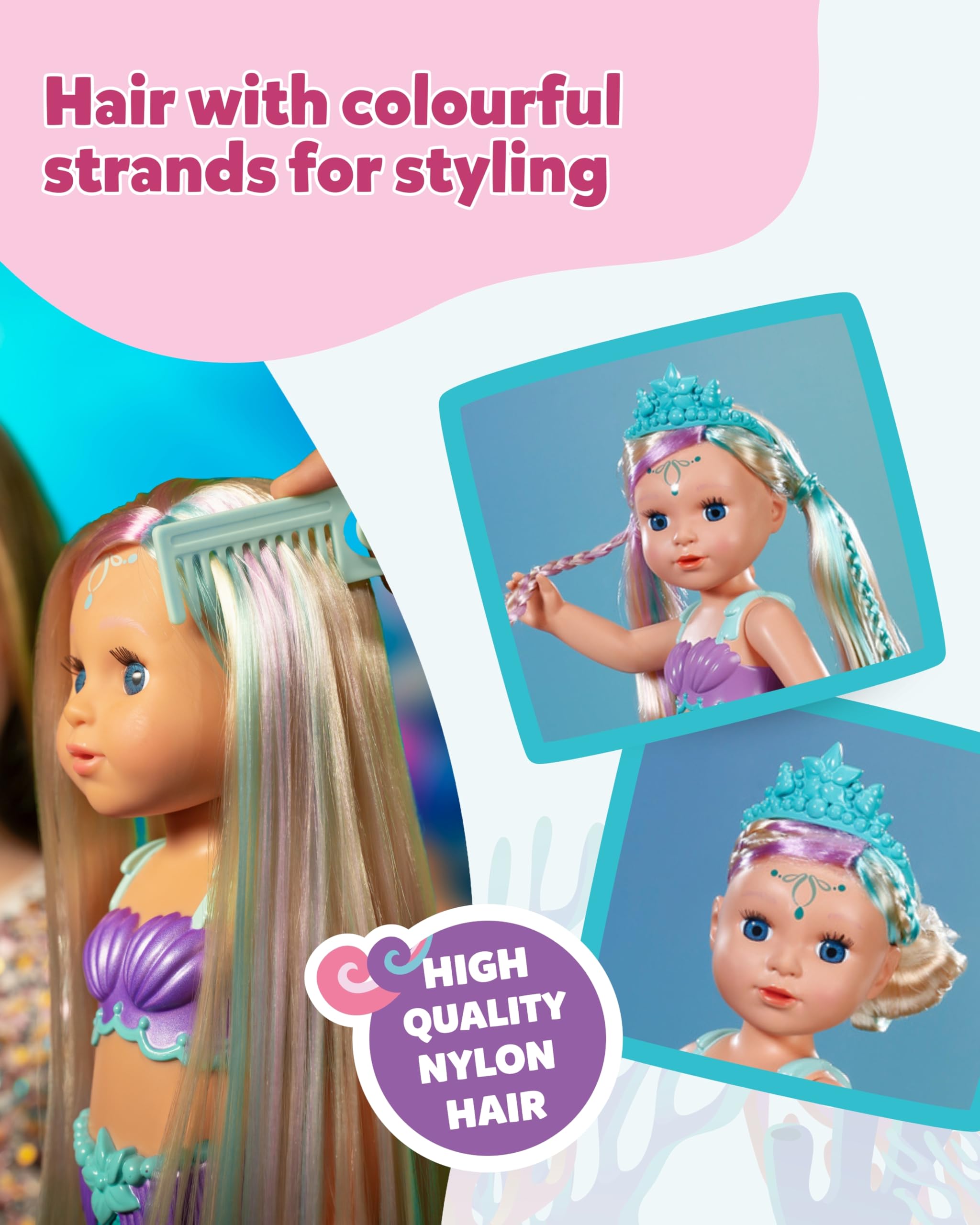 BABY born Mermaid - 43cm Colour-Changing Tail Doll with Sparkly Tiara 3