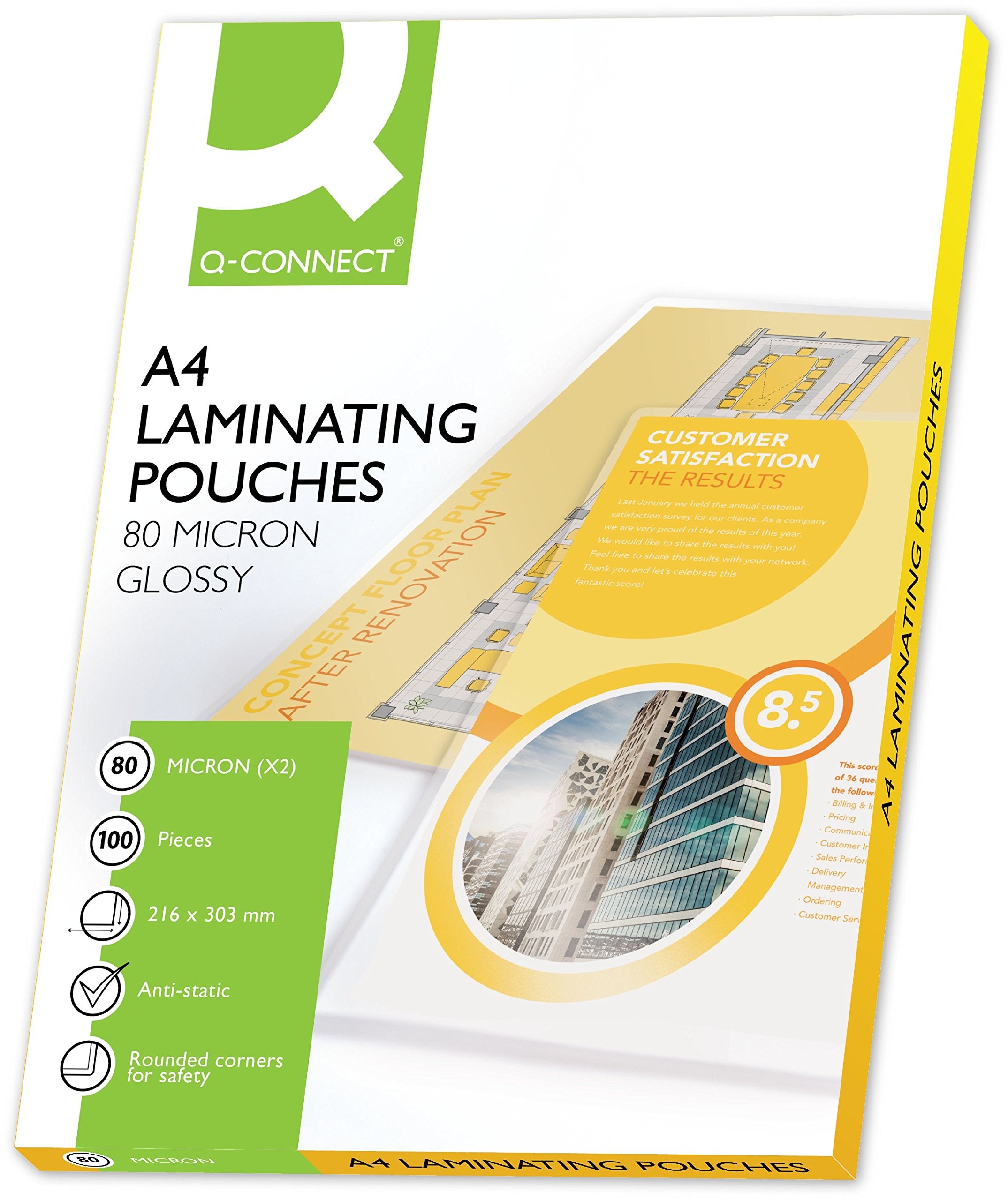 Q-Connect A4 80 Micron Laminating Pouches - Professional Finish | Pack of 100
