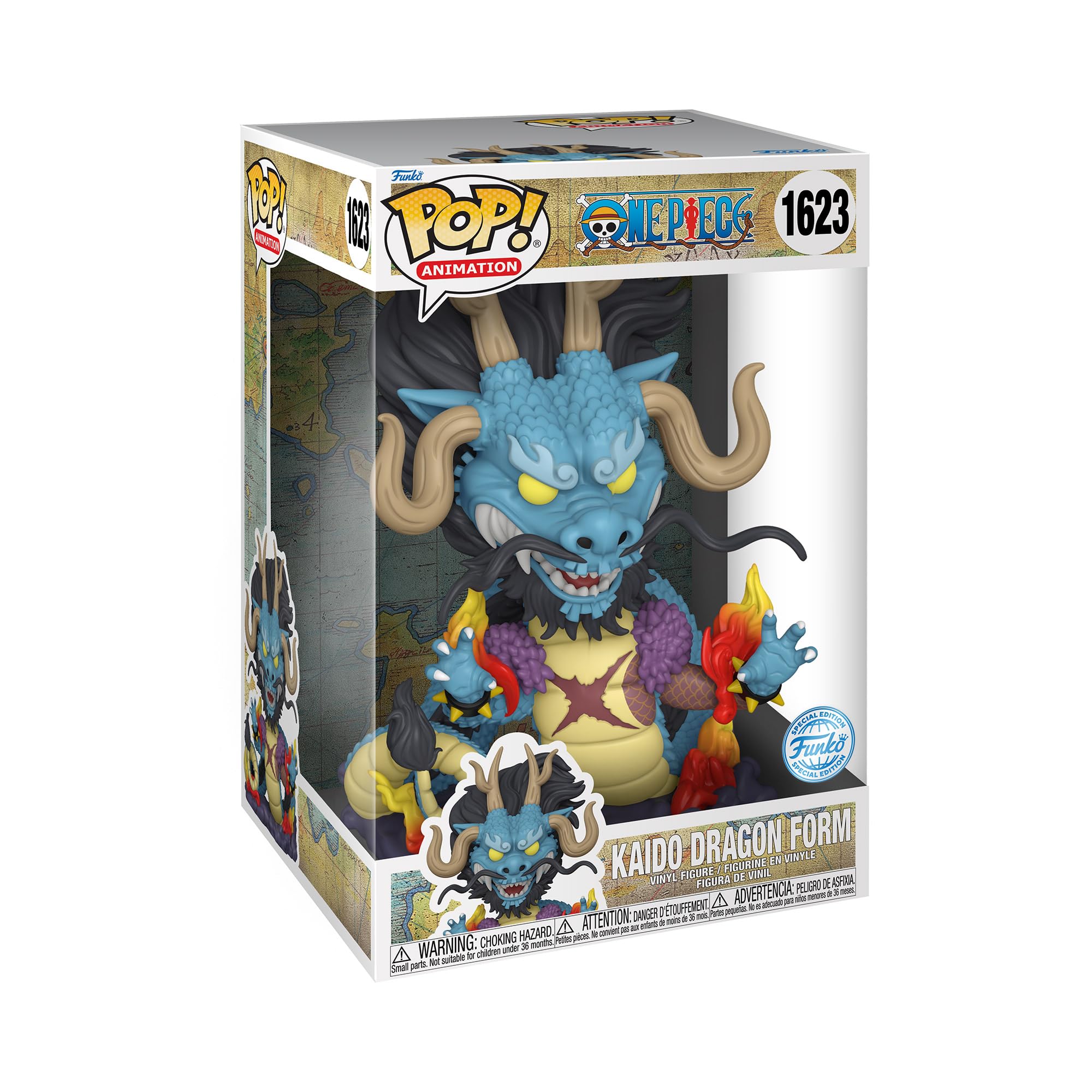 Funko Jumbo Pop! One Piece Kaido As Dragon - 10-Inch Vinyl Figure | Model 66422 | Blue-Gray
