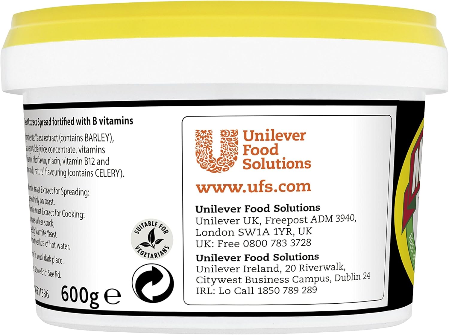 Marmite Yeast Extract Vegan Spread, 600g Tub - Fortified with B Vitamins 6