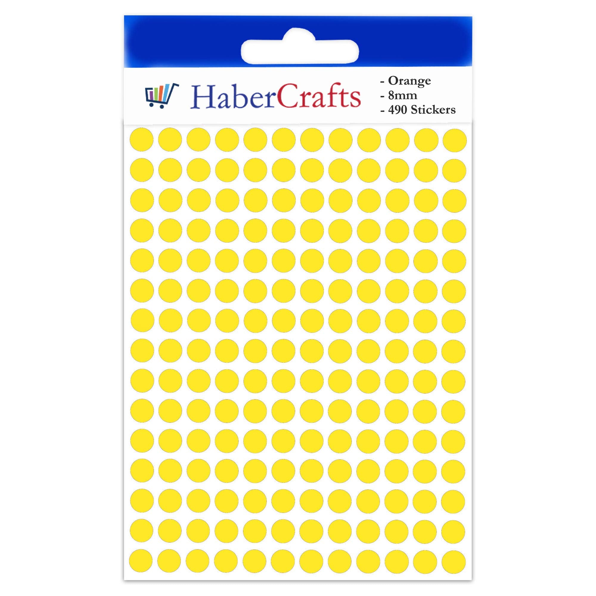 Habercrafts 8mm Yellow Dot Colour-Coding Labels - 490 Stickers | Premium Paper | Residue-Free Adhesive 2