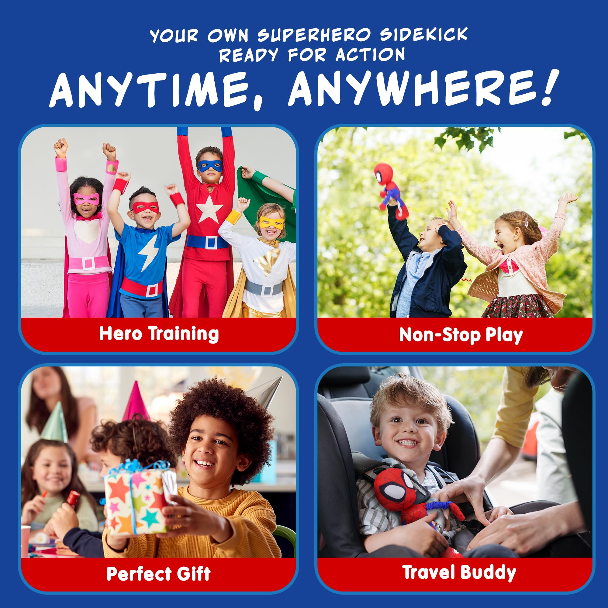 Marvel Spidey and His Amazing Friends Slingshot Plush Spider-Man Toy - Stretchable Arms for Web-Slinging Fun 5