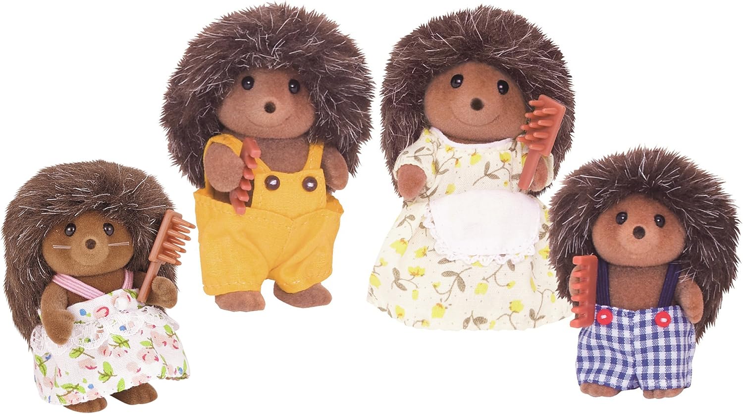 Sylvanian Families Hedgehog Family - 4-Piece Posing Playset with Removable Clothing
