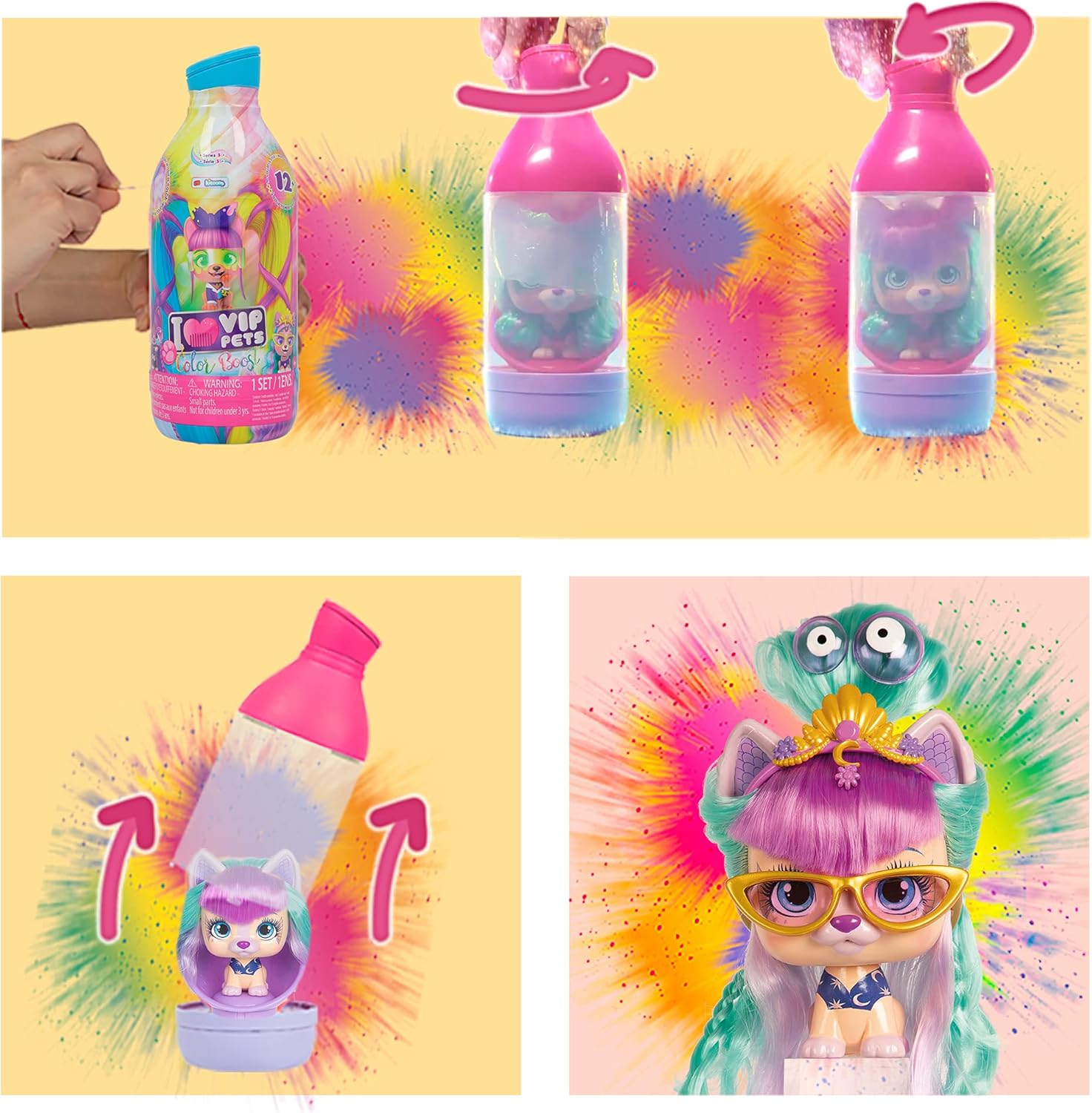 VIP Pets Color Boost - Surprise Collectible Puppy Doll with 30cm Long Hair to Style (Series 3) 5