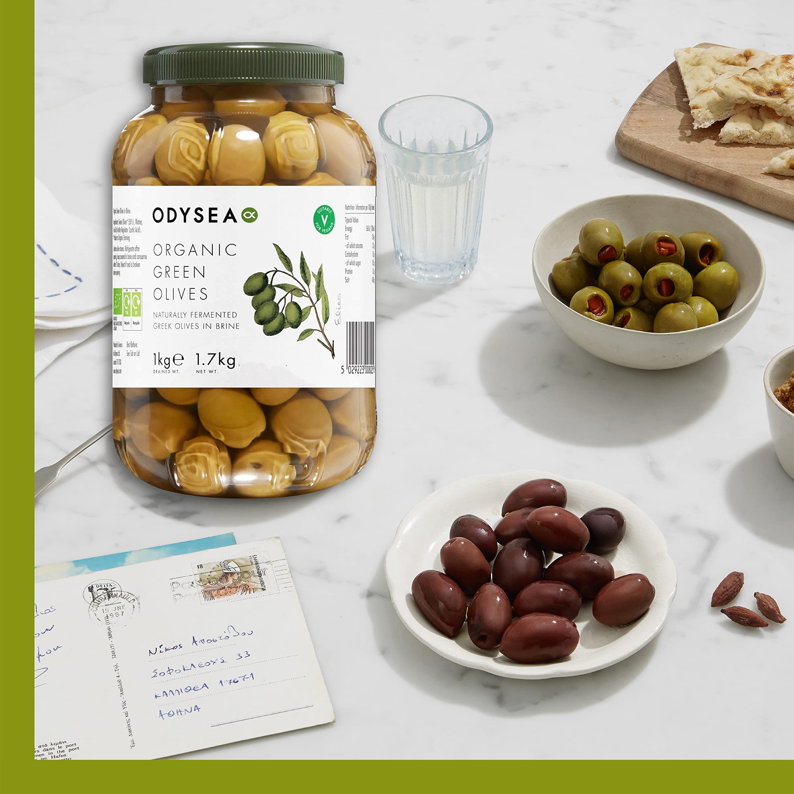 Odysea Organic Green Olives in Brine (1kg) 4