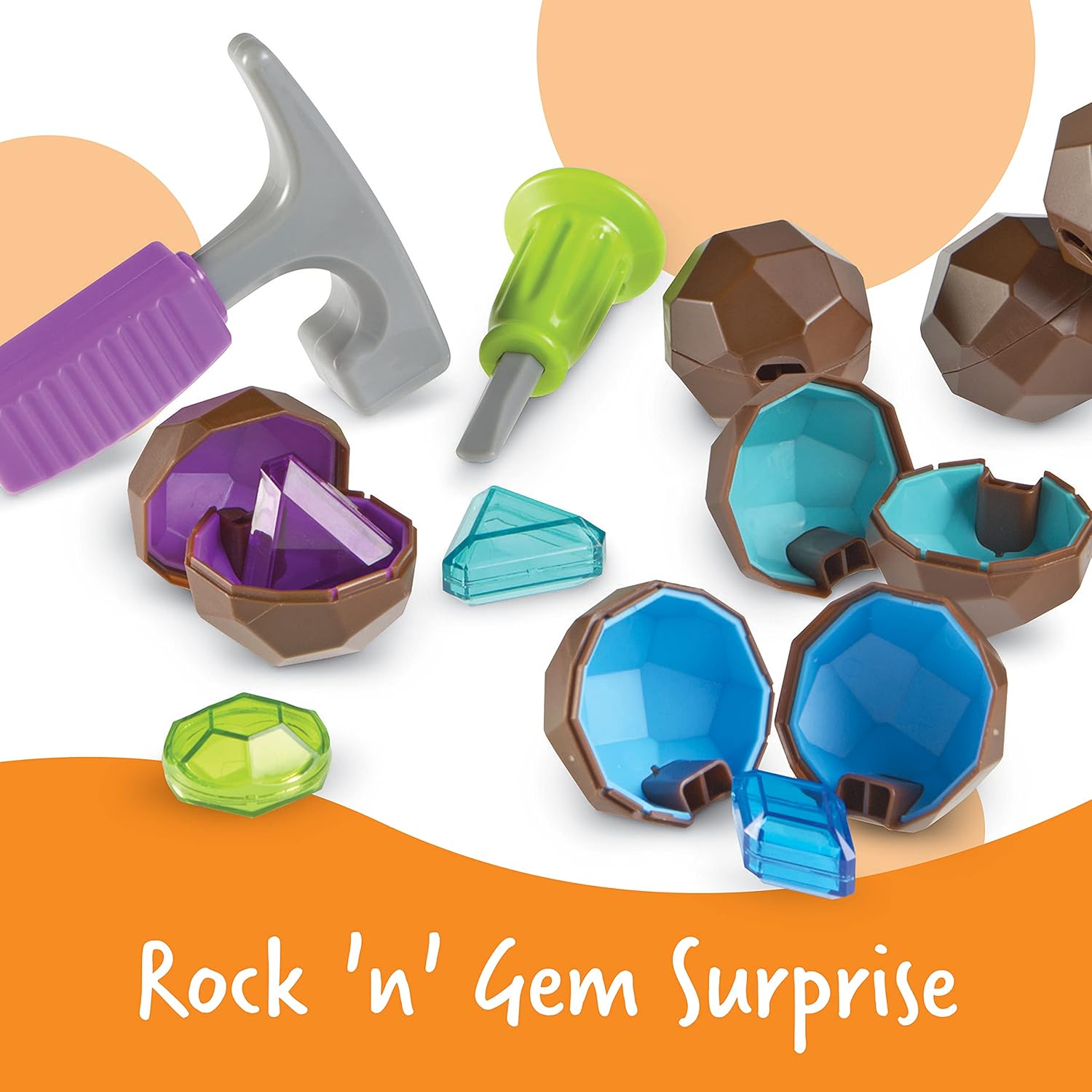 Learning Resources Rock 'n' Gem Surprise - Educational Playset for Sorting, Matching & Counting (Ages 3+)