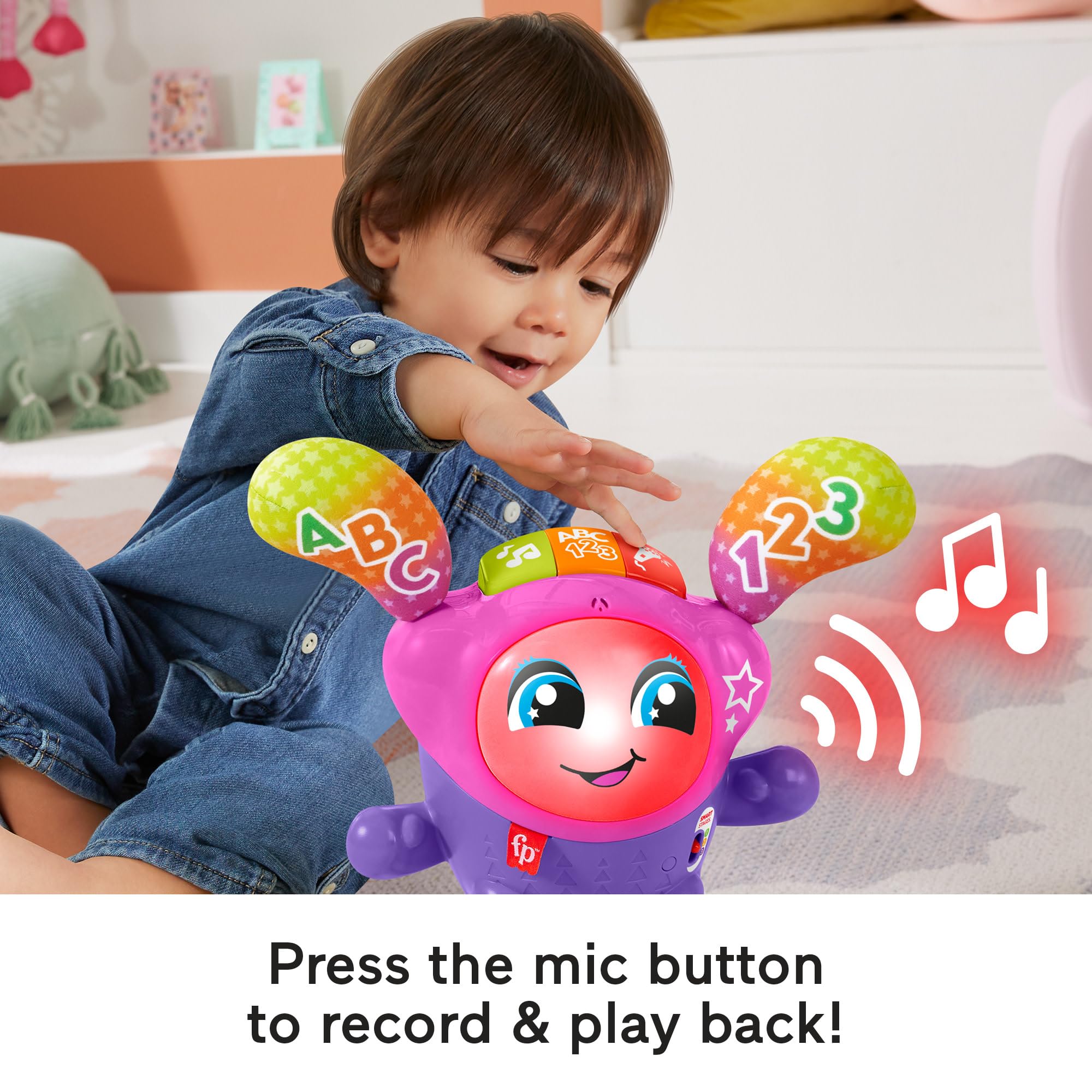 Fisher-Price DJ Bouncin’ Star - Interactive Lights & Sounds Toy for Ages 9-36 Months | UK English 5