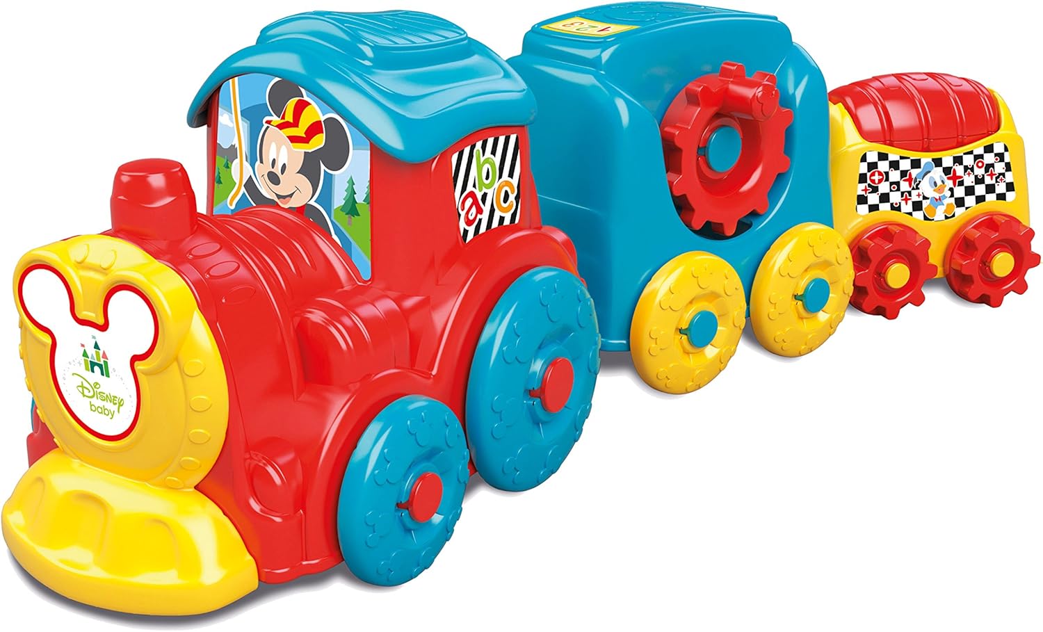Clementoni Disney Baby Activity Train - Pull-Along Toy with Mechanical Activities for Toddlers