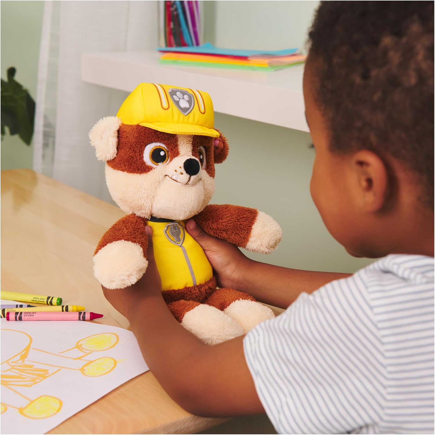 GUND PAW Patrol Rubble Take-Along Buddy Plush Toy - 33 cm Floppy Body for On-the-Go Play
