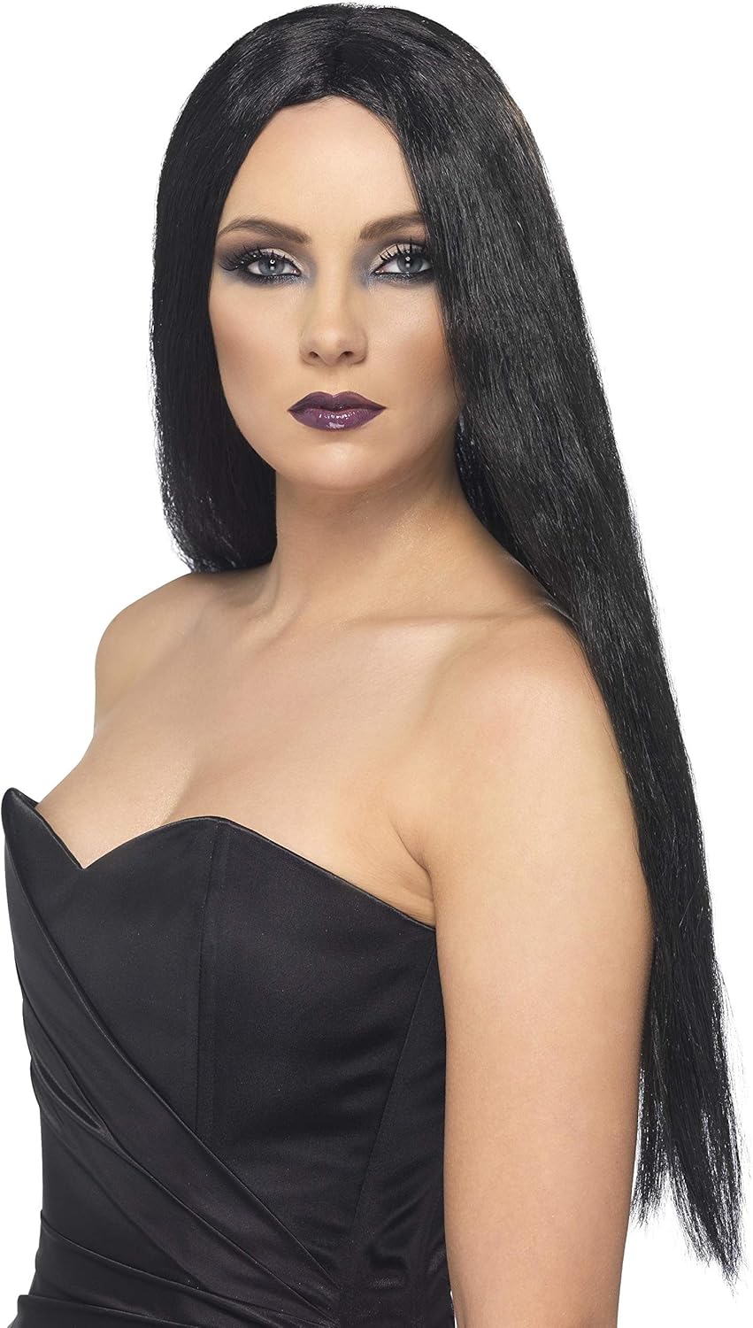 Smiffys Women's Long Black Witch Wig - 61cm Costume Accessory