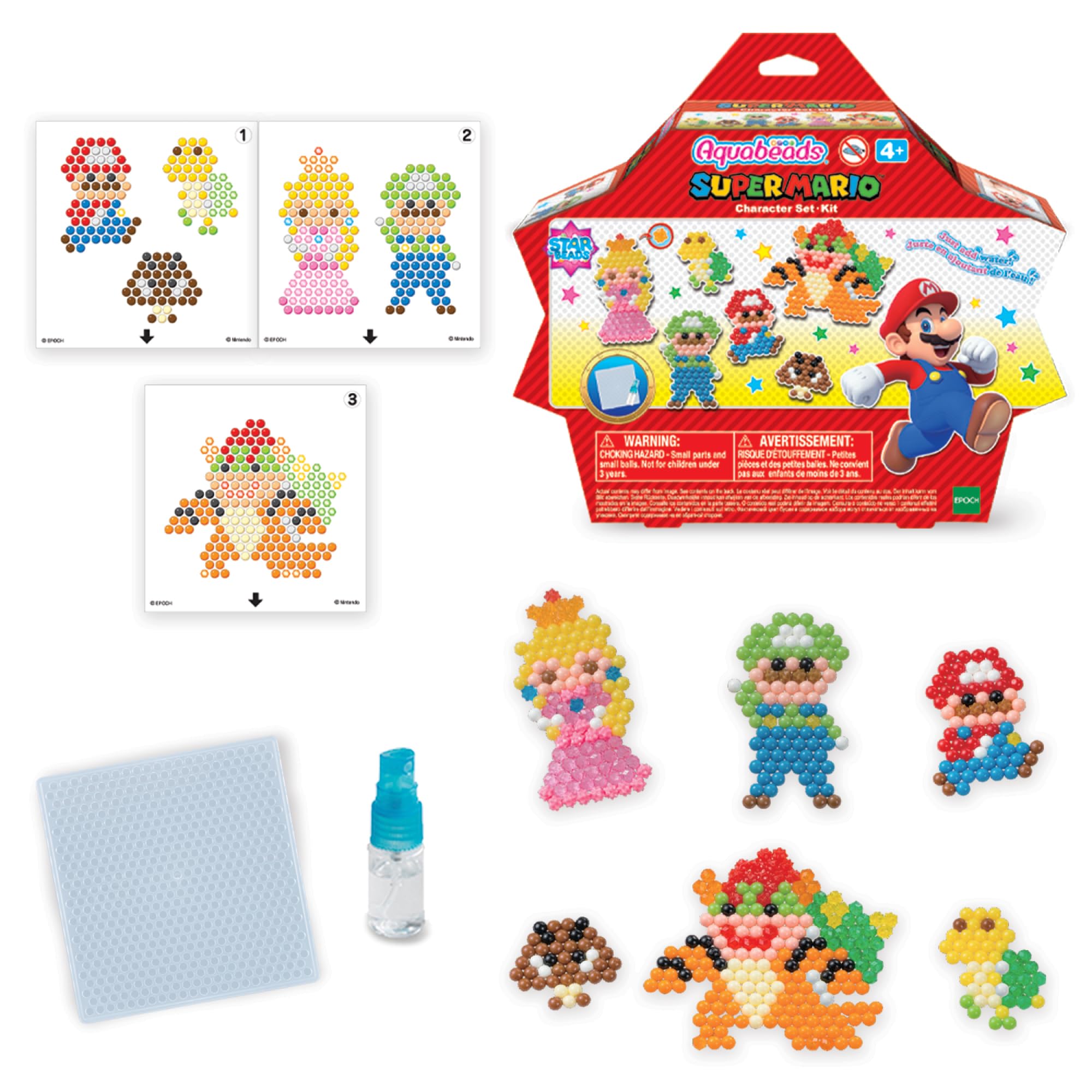 Aquabeads Super Mario Character Set - Arts & Crafts Bead Kit for Kids 4+ 6