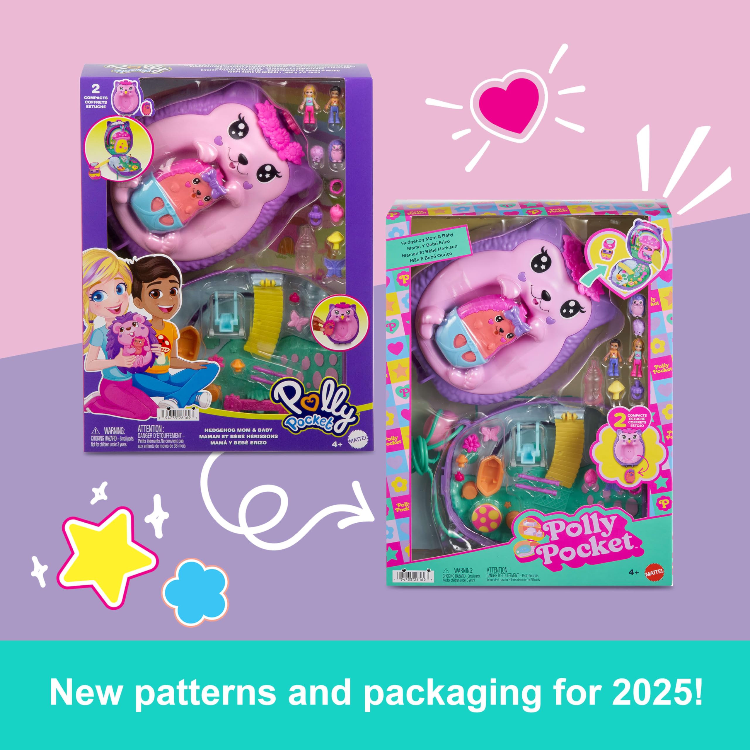 Polly Pocket 2-in-1 Travel Toy - Hedgehog Purse Playset with Micro Dolls & Accessories, Ages 4+ 7