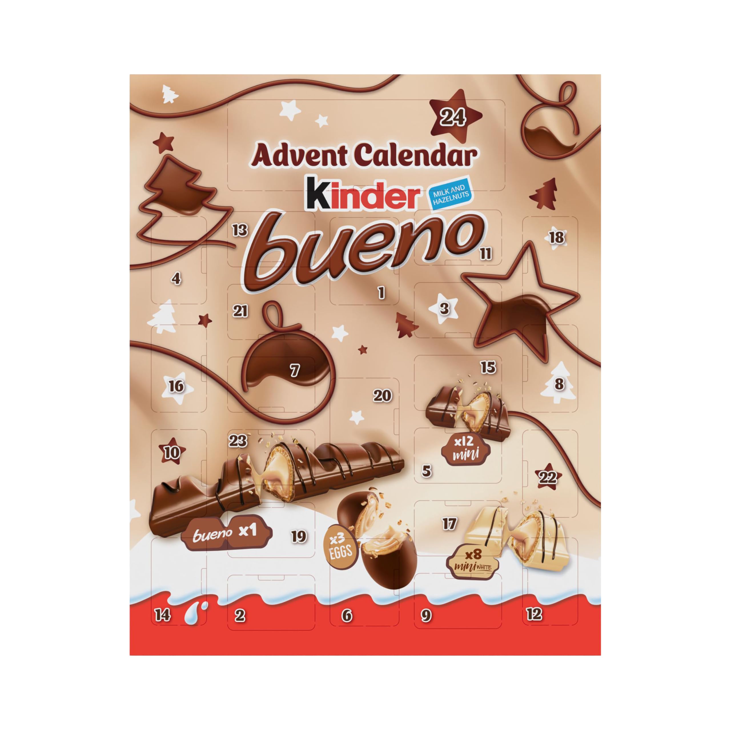 Kinder Bueno Chocolate Christmas Advent Calendar 2025 - 181g with Mini Bites, Eggs & Full-Size Bar 3