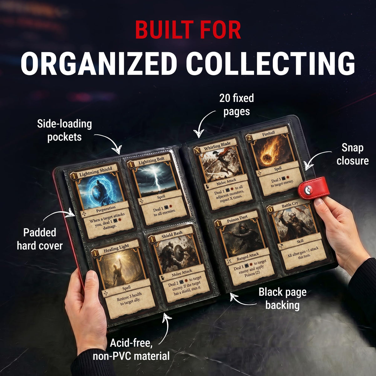 Ultra Pro Pokémon Premium Red Snap Binder - Holds 160 Cards | Acid-Free, Non-PVC 3