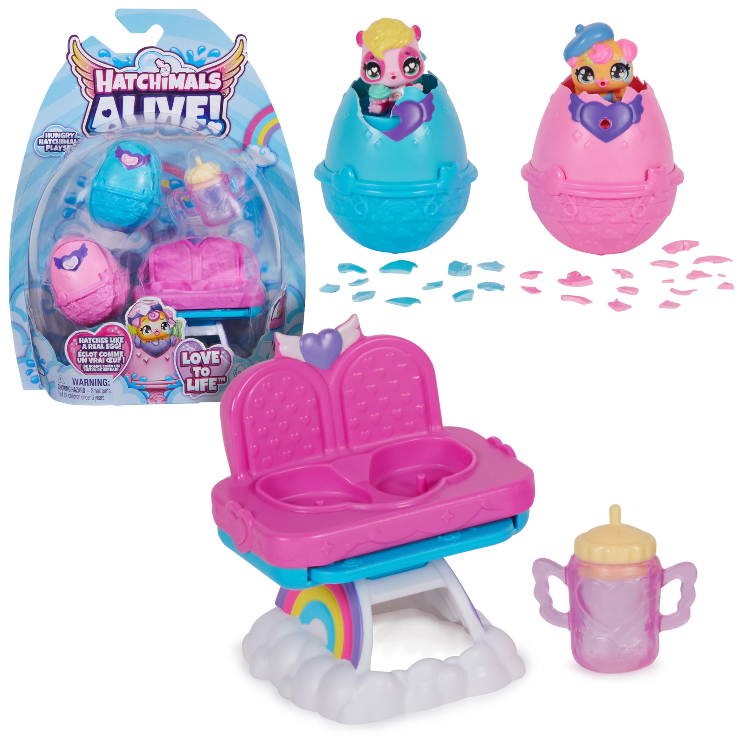 Hatchimals Alive Hungry Playset with Highchair and 2 Mini Figures - Interactive Hatching Fun for Ages 3+ 11