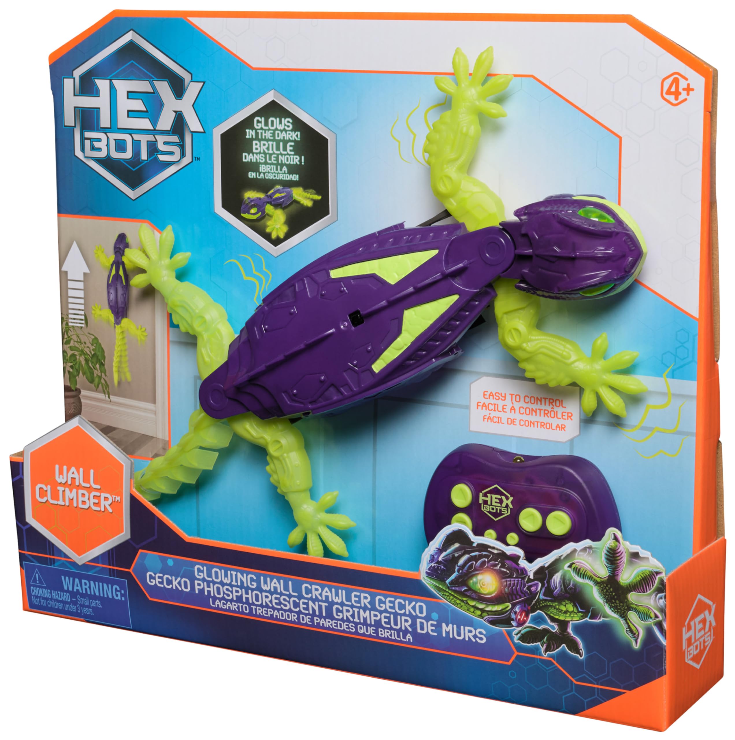 HEX BOTS Gecko im Dunkeln leuchtend – Ferngesteuertes Wandkriechroboter-Spielzeug für Kinder 9