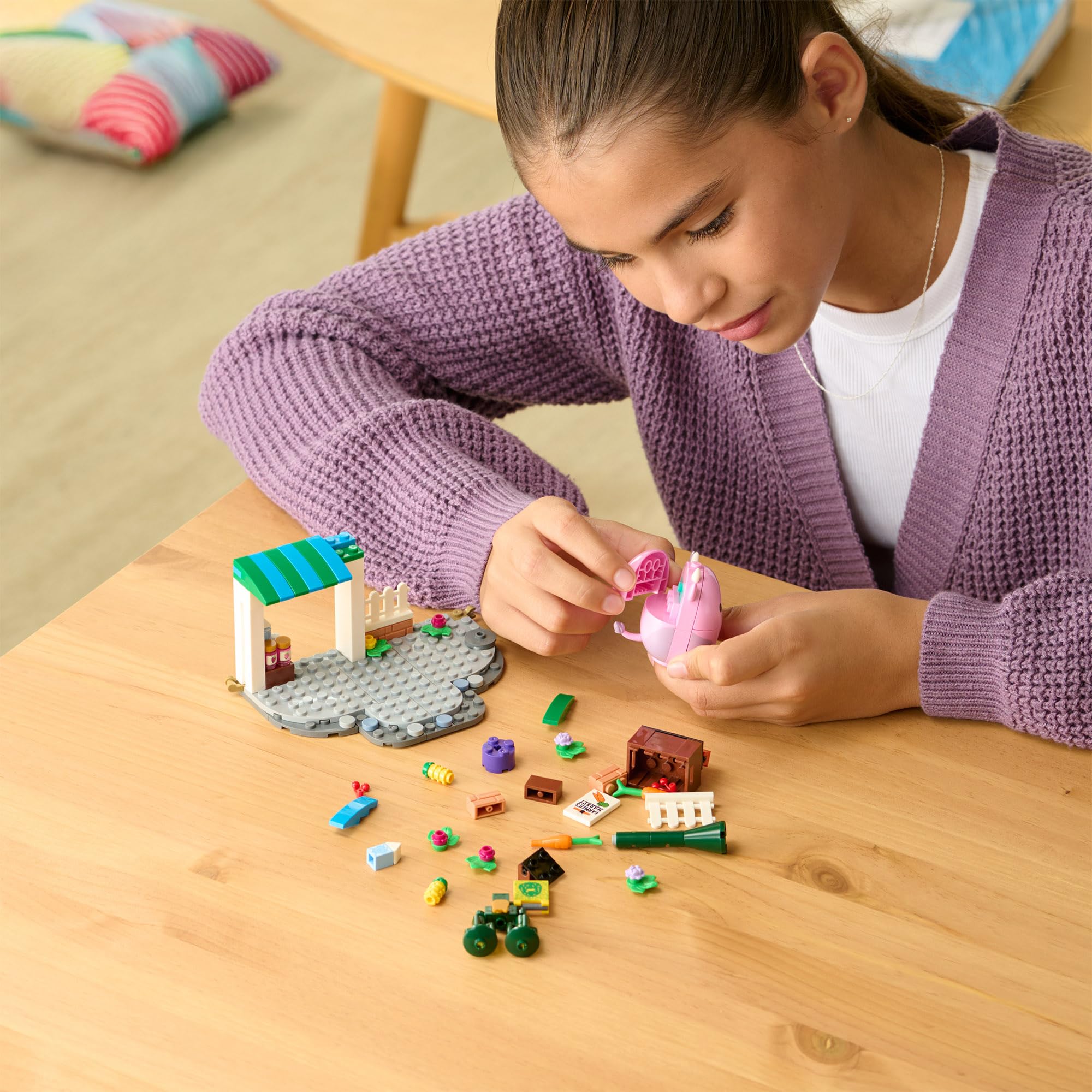 BLDR Squishmallows Patty’s Farmers Market Building Set - 136-Piece Playset with Patty the Pink Cow Figure 15