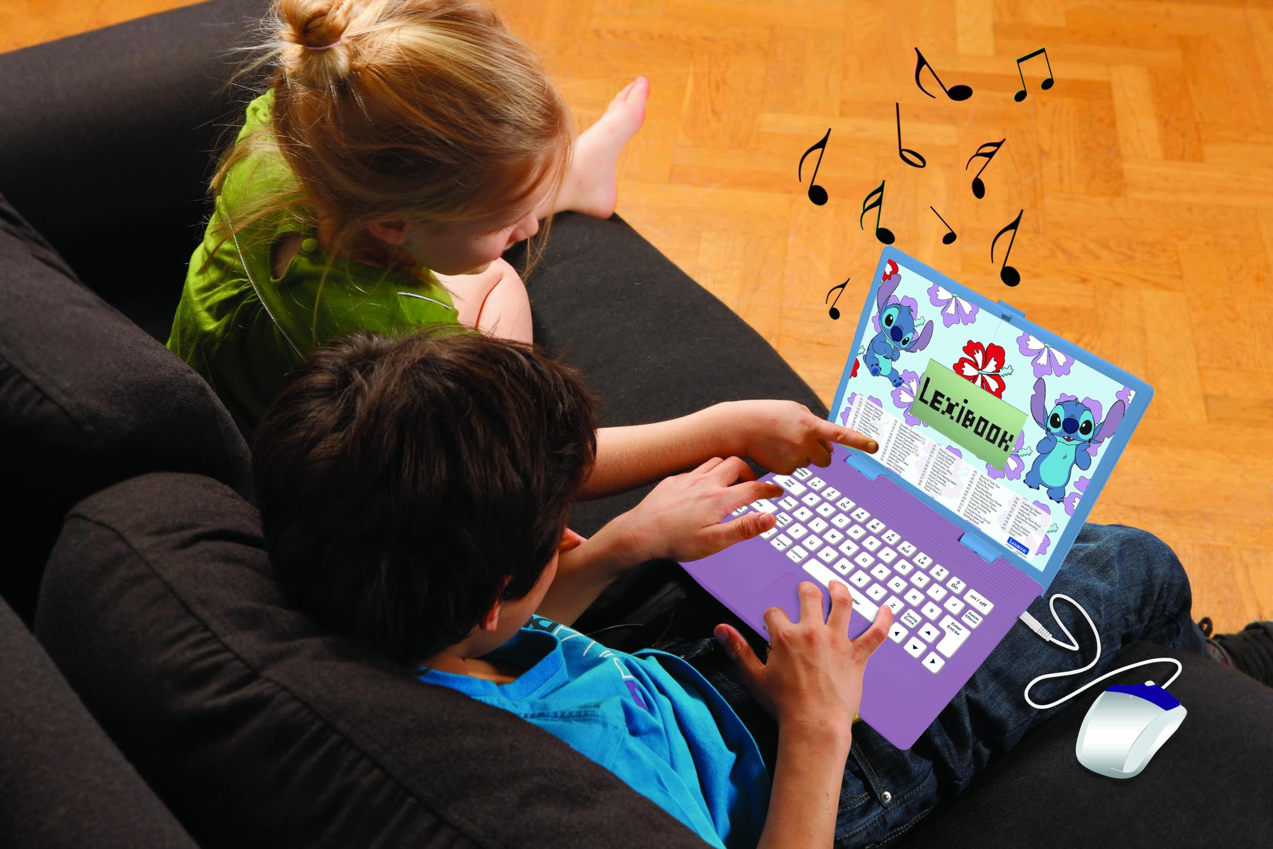 Lexibook Disney Stitch Bilingual Educational Laptop - 124 Activities for Ages 4+ 6