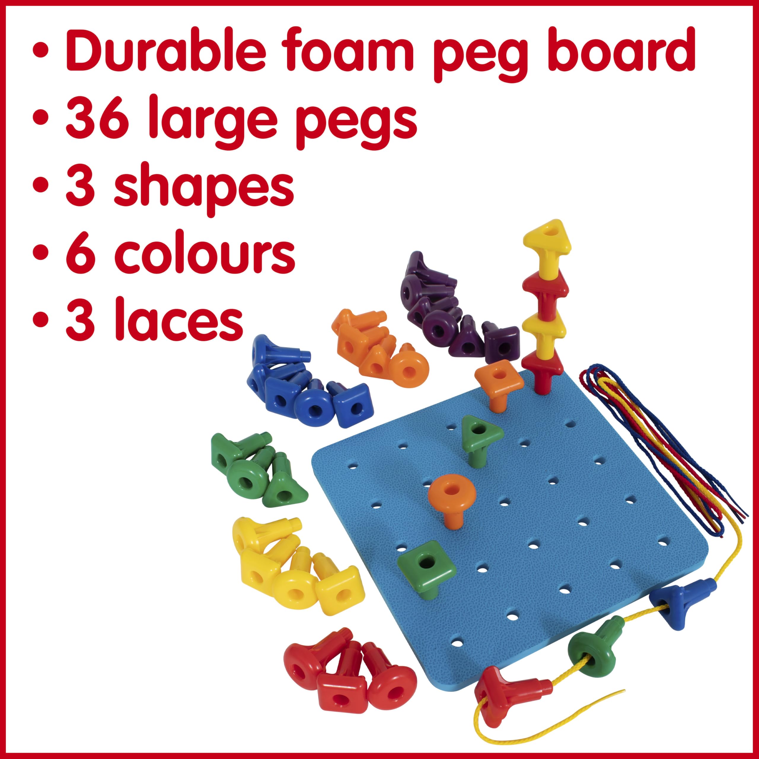 EDX Education Giant Geo Pegs and Board Set - Educational Sorting & Stacking Toy for Toddlers 5