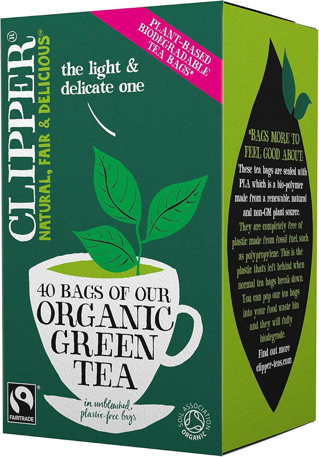 Clipper Organic Pure Green Tea Bags - Box of 40 Fairtrade & Biodegradable Tea Bags 4