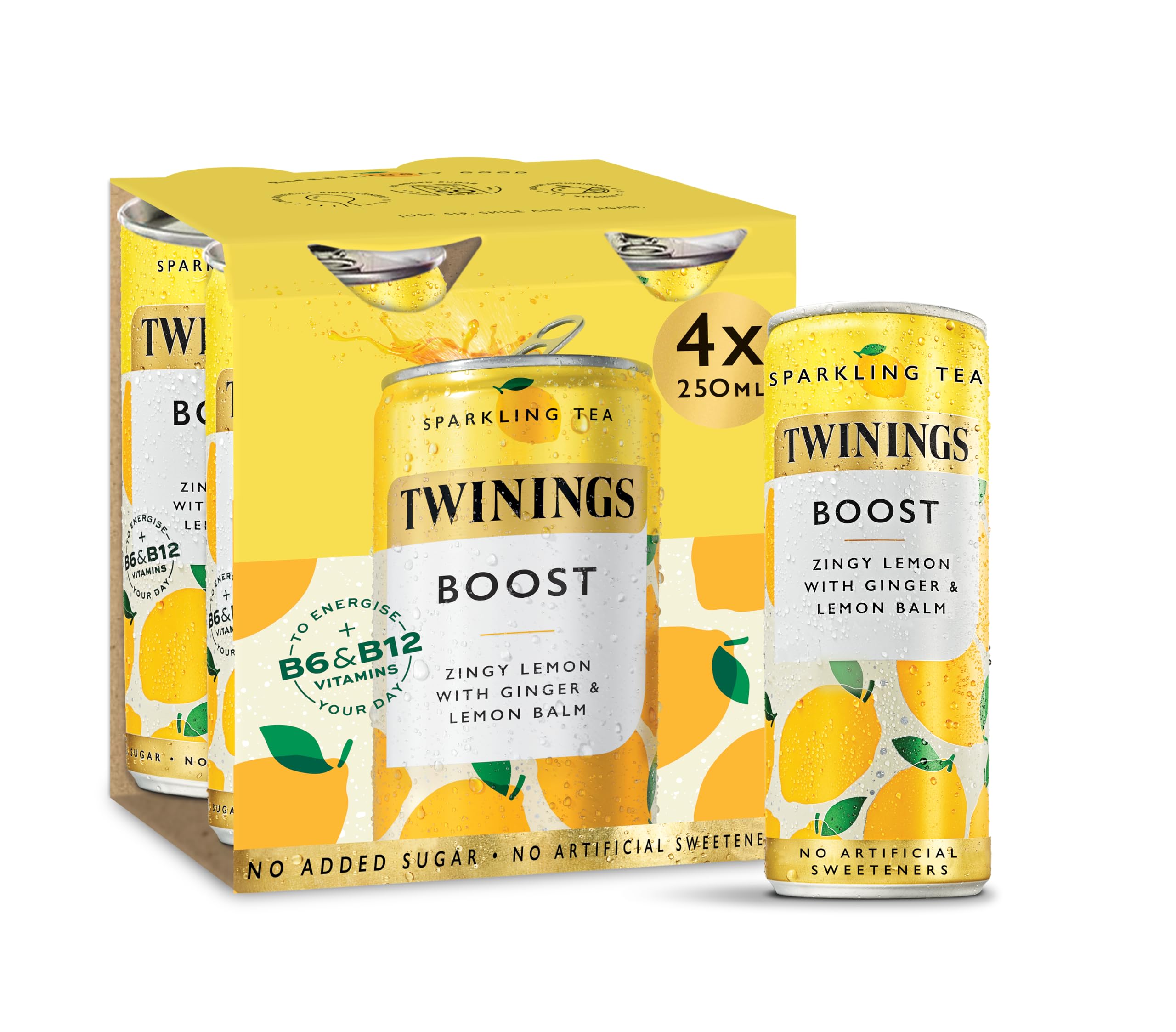 Twinings Boost - Lemon and Ginger Flavoured Sparkling Tea (330ml)