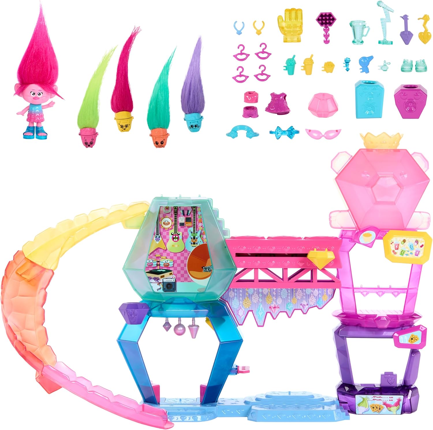 DreamWorks Trolls Band Together Mount Rageous Playset with Queen Poppy Doll - Interactive 2-Story Adventure Set 3