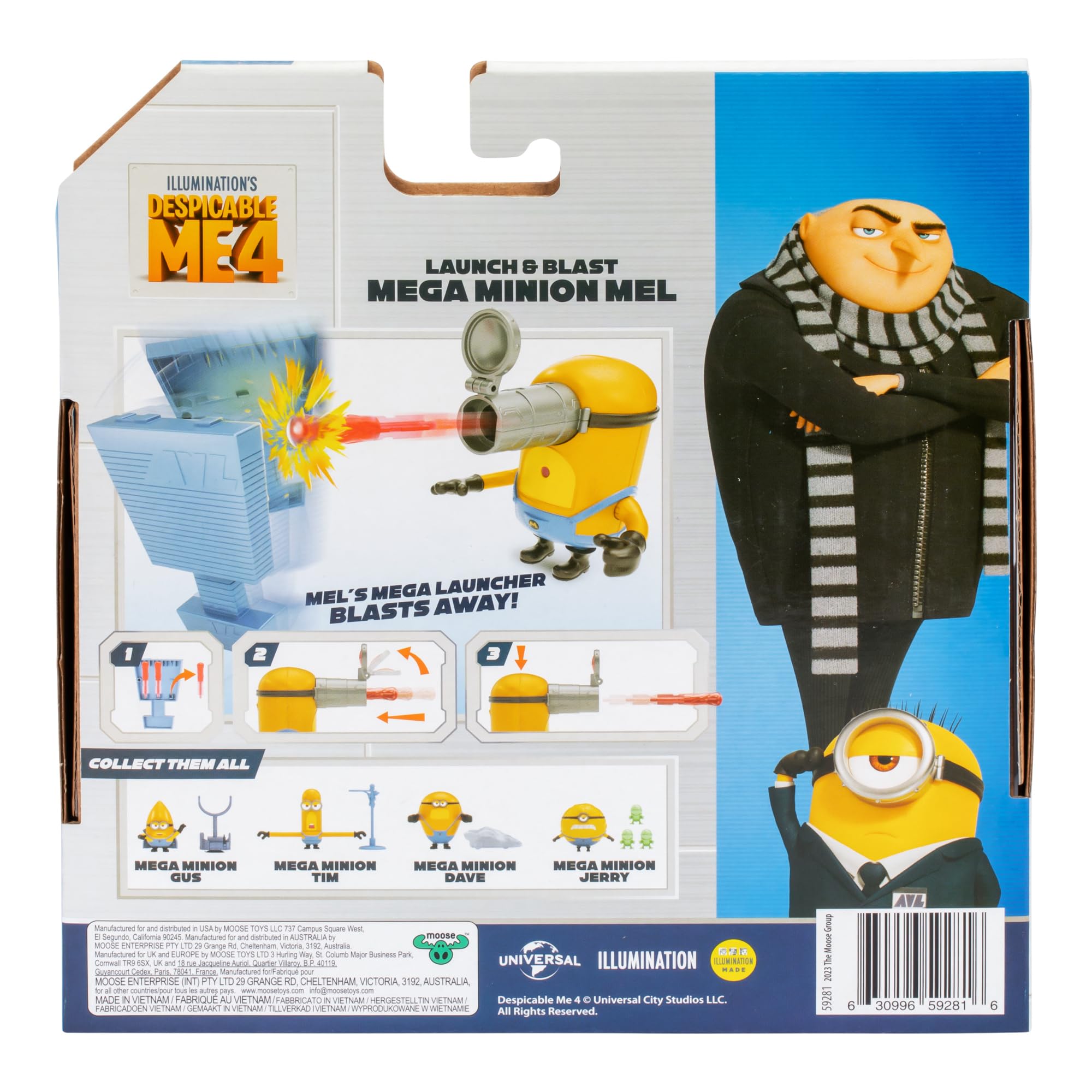 MINIONS Launch & Blast Mega Minion Mel Action Figure - Push-Activated Blaster Play Feature 4