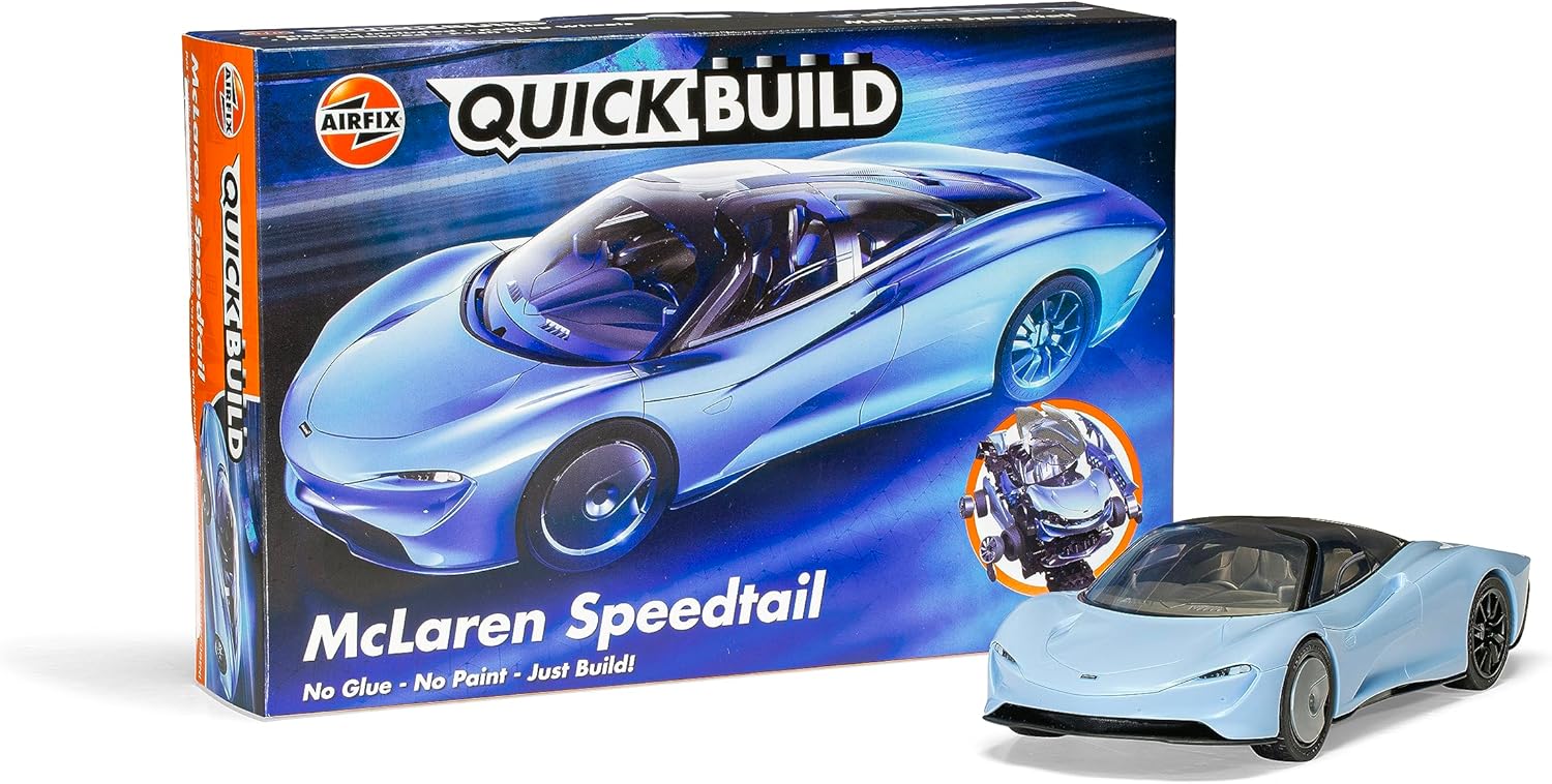 Airfix QuickBuild McLaren Speedtail Model Kit - 37-Piece Plastic Car Model for Ages 14+ 1