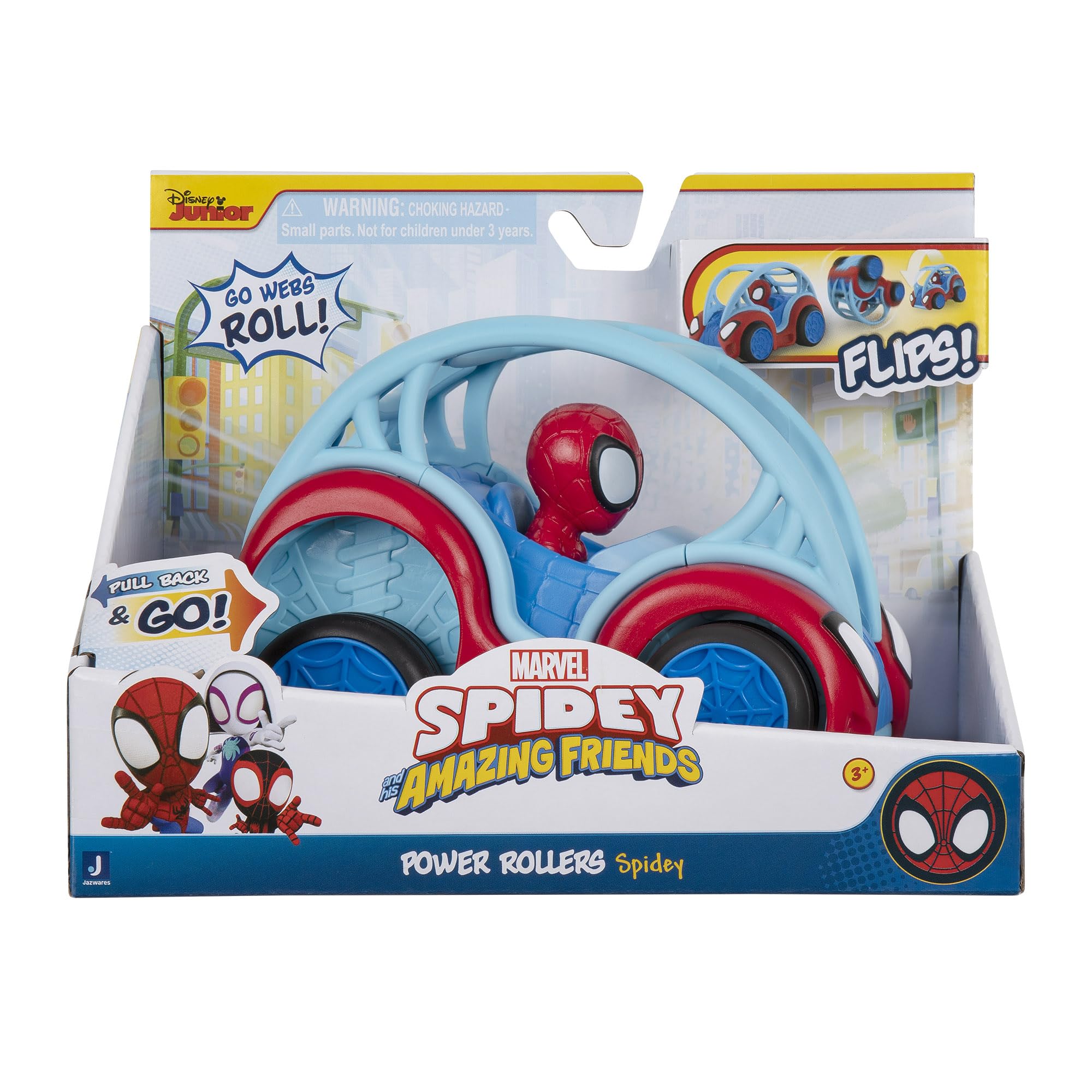 SPIDEY AND HIS AMAZING FRIENDS Power Rollers Vehicle - 6-Inch Pull Back Action | Ages 3+