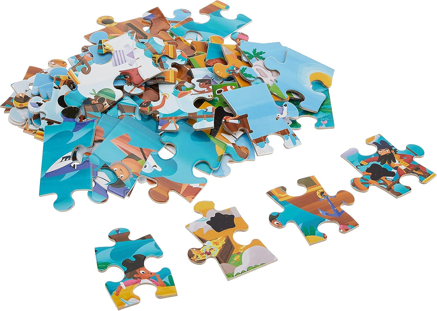 Galt Magic Puzzle - Pirate Ship Rub & Reveal Jigsaw, 50-Piece Puzzle for Ages 4+