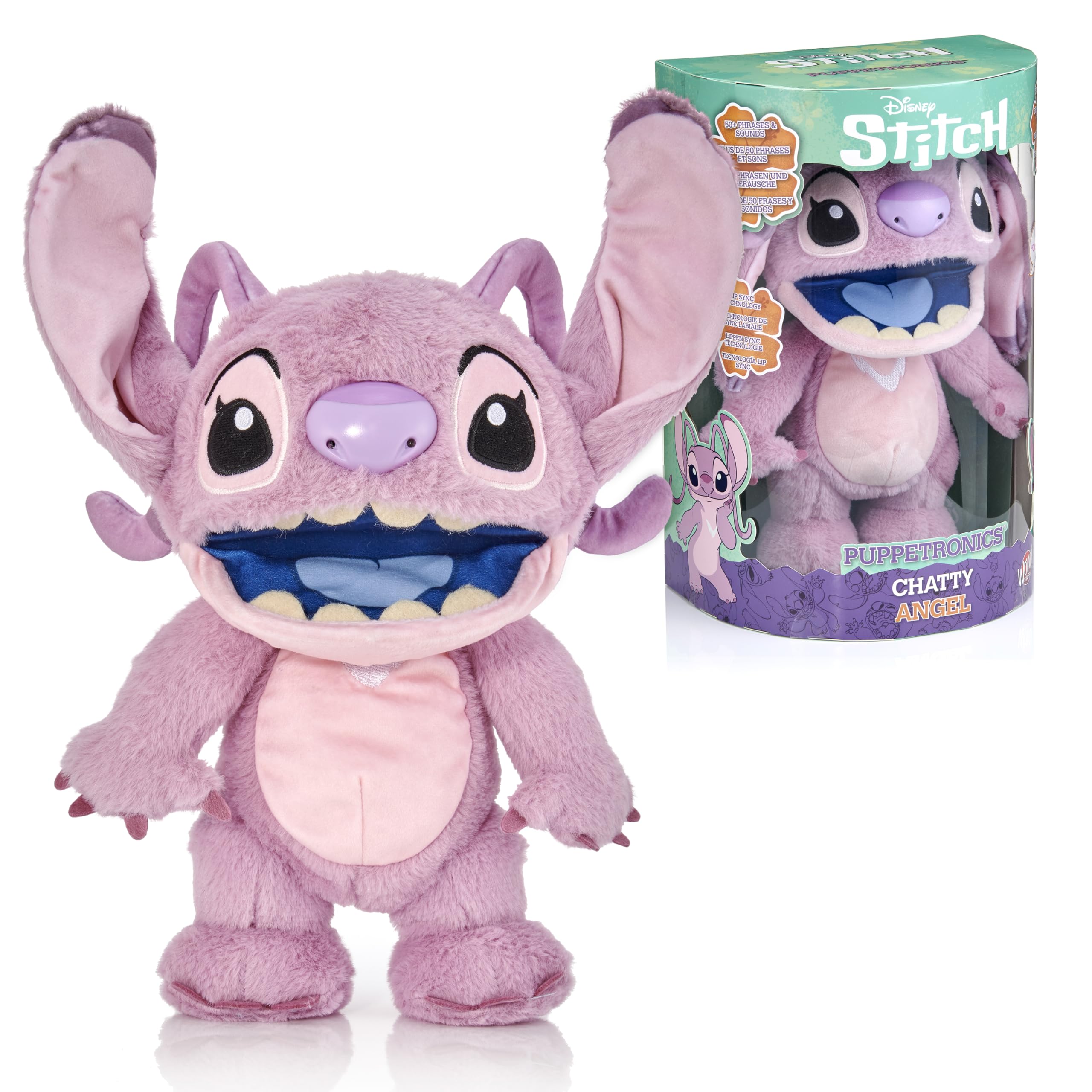 Disney Chatty Angel Deluxe Puppetronics - Interactive Talking Plush with Moving Mouth & Touch Sensors